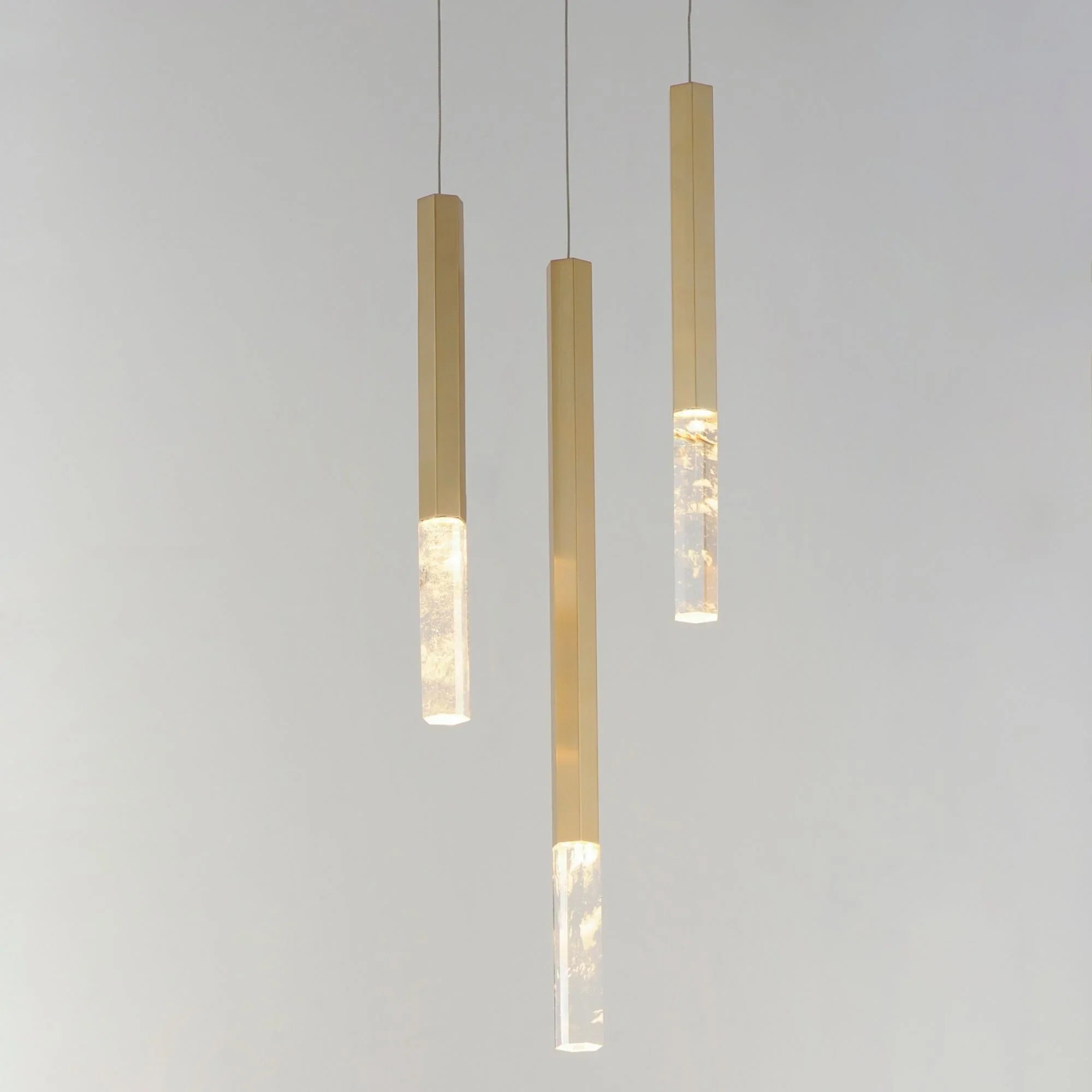 ET2 Lighting - Diaphane 10" 3-Light LED Pendant, Gold Finish | Bees Lighting
