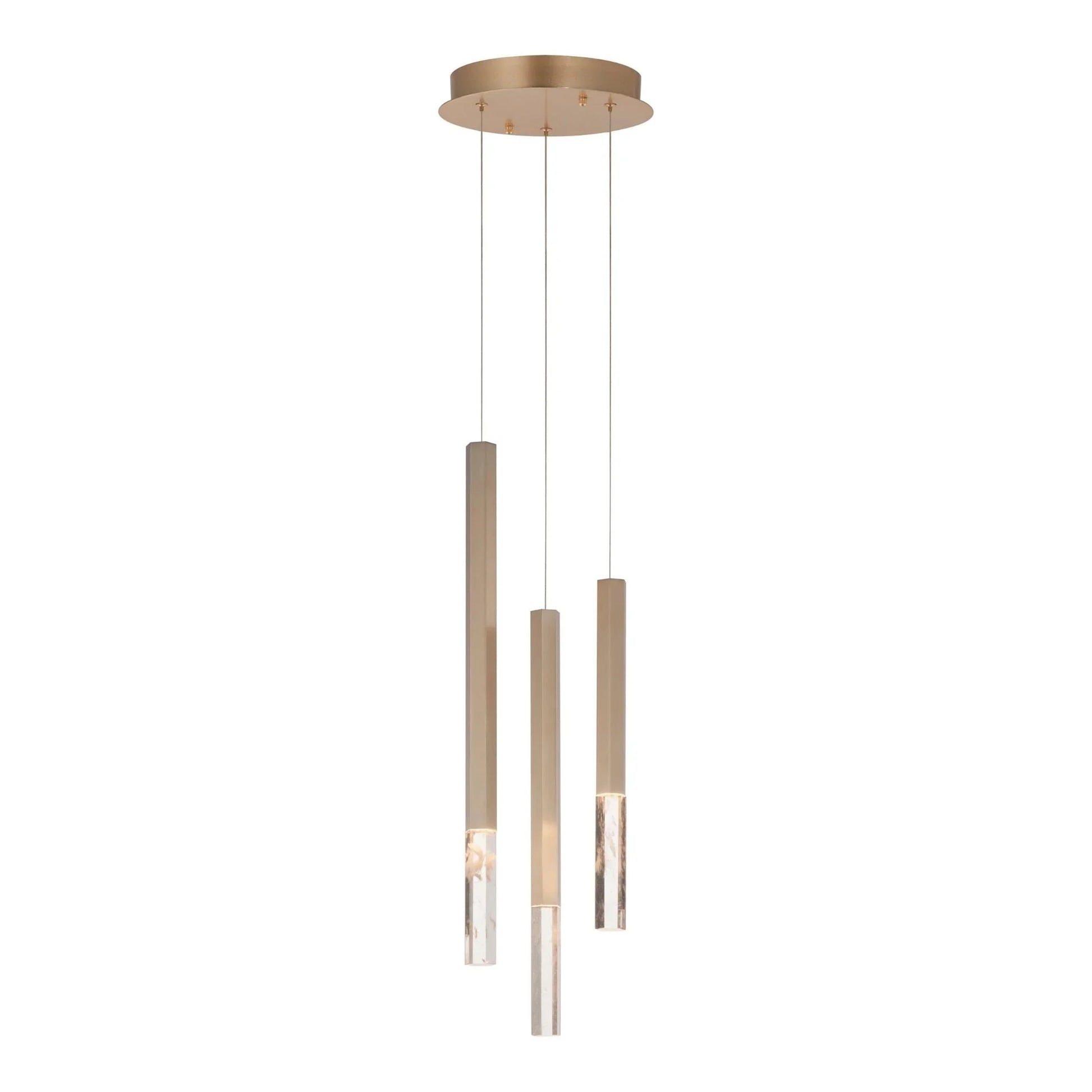 ET2 Lighting - Diaphane 10" 3-Light LED Pendant, Gold Finish | Bees Lighting