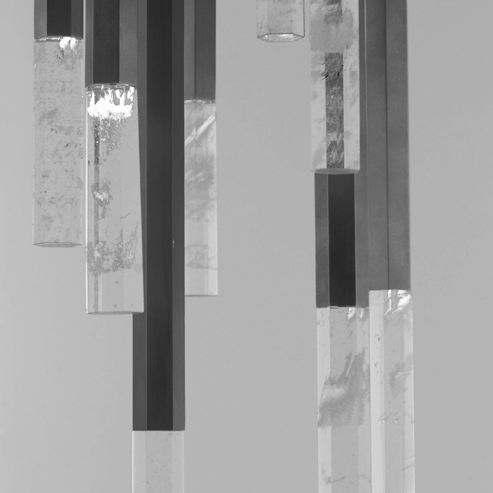 Diaphane 15" 9-Light LED Pendant, Black Finish