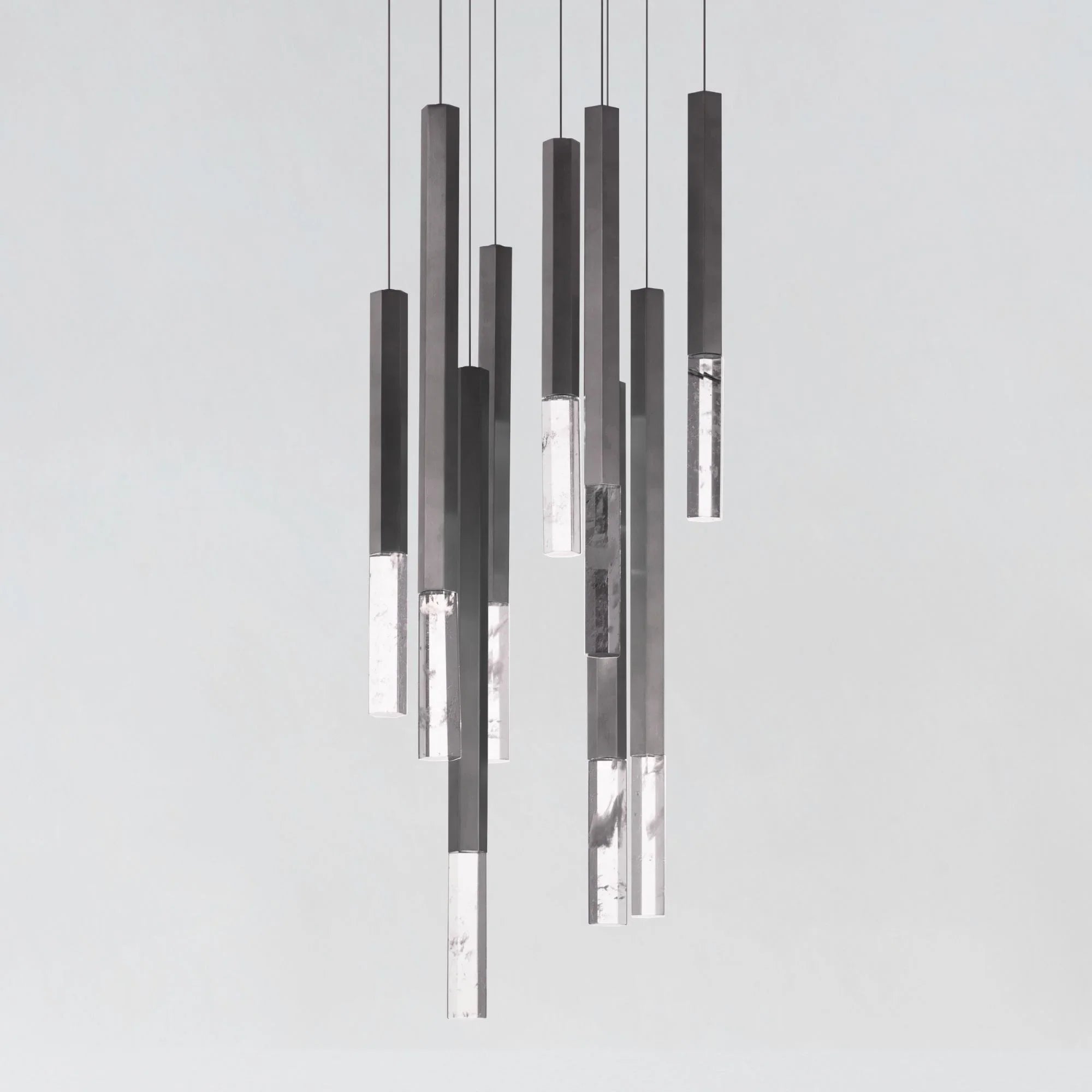 ET2 Lighting - Diaphane 15" 9-Light LED Pendant, Black Finish | Bees Lighting