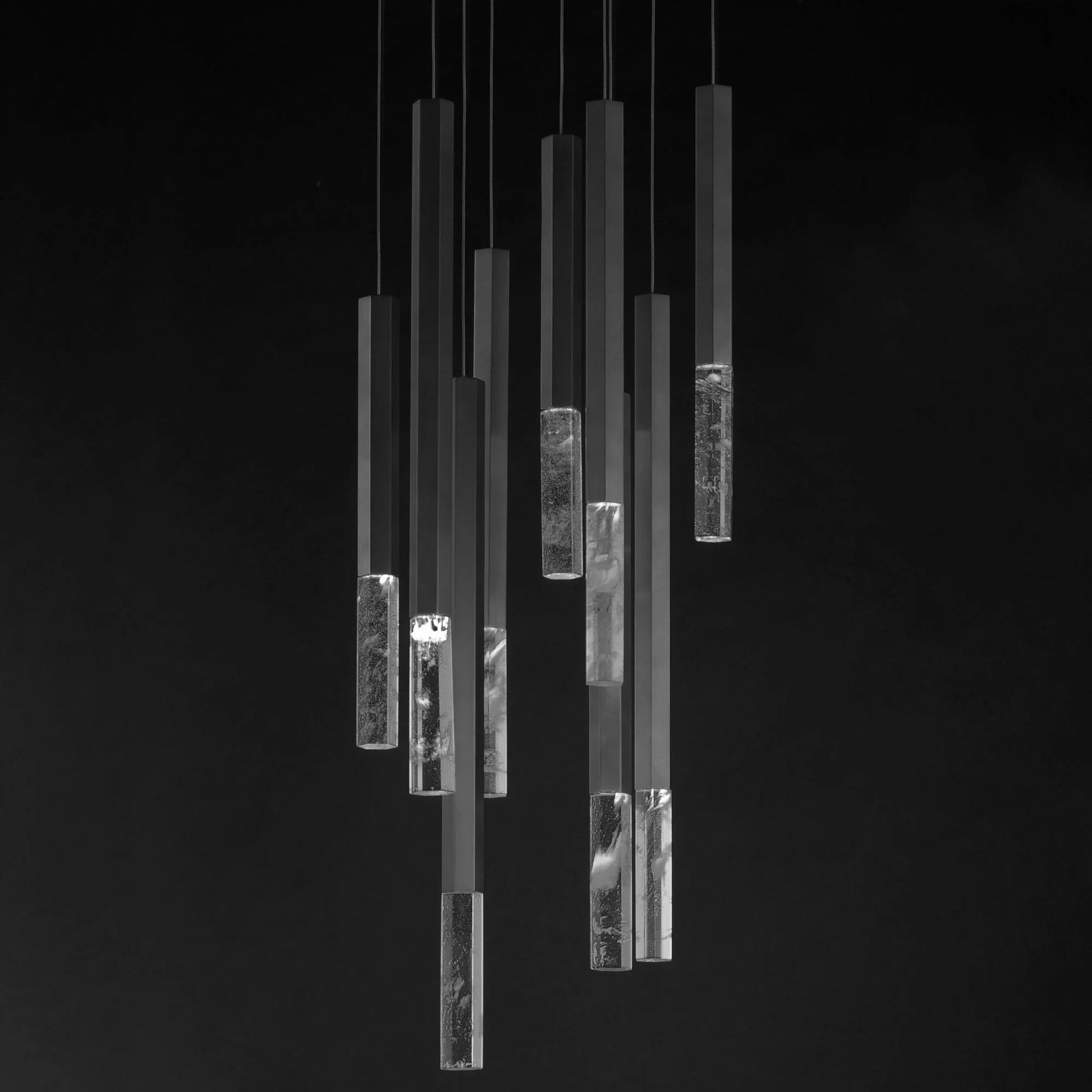 ET2 Lighting - Diaphane 15" 9-Light LED Pendant, Black Finish | Bees Lighting