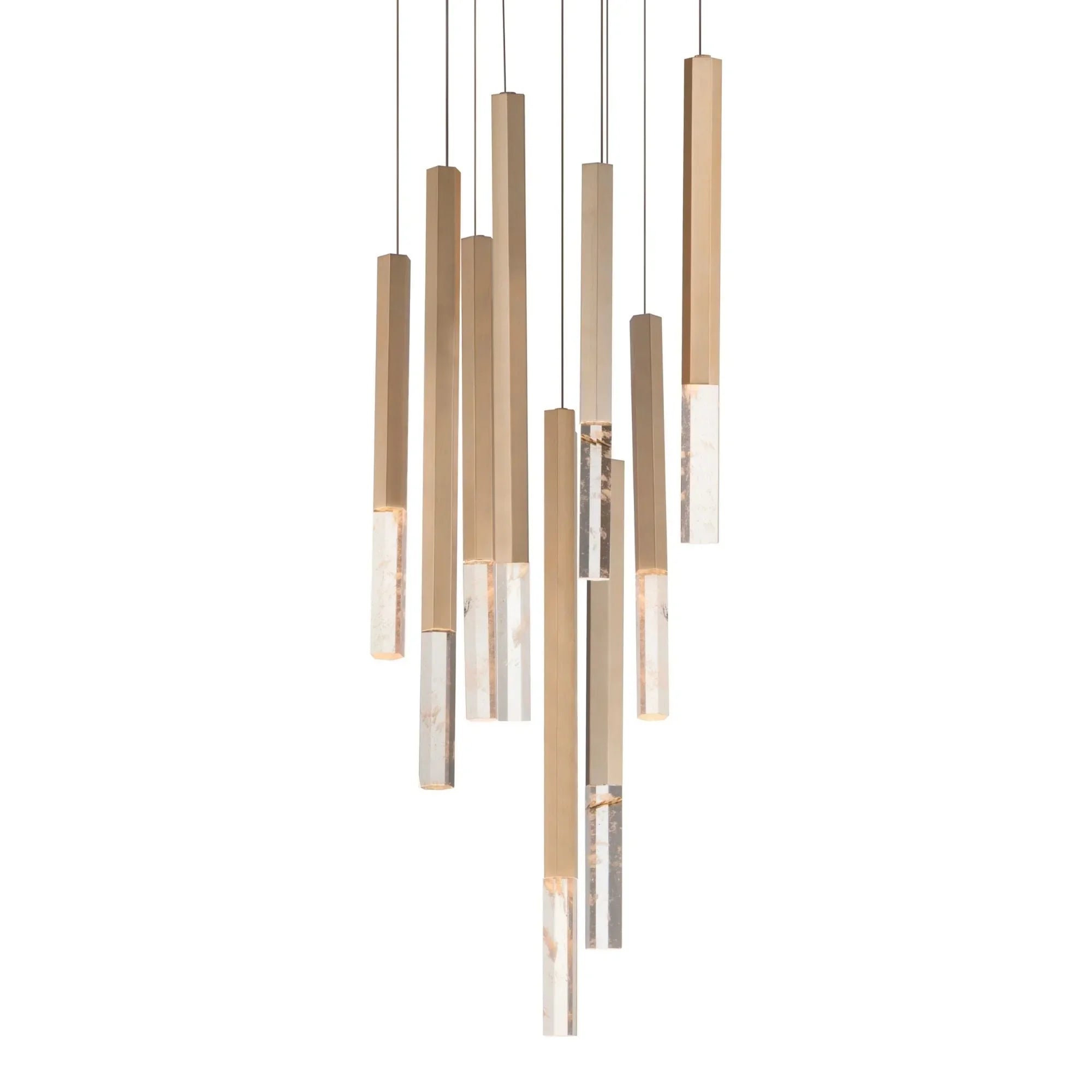 Diaphane 15" 9-Light LED Pendant, Gold Finish