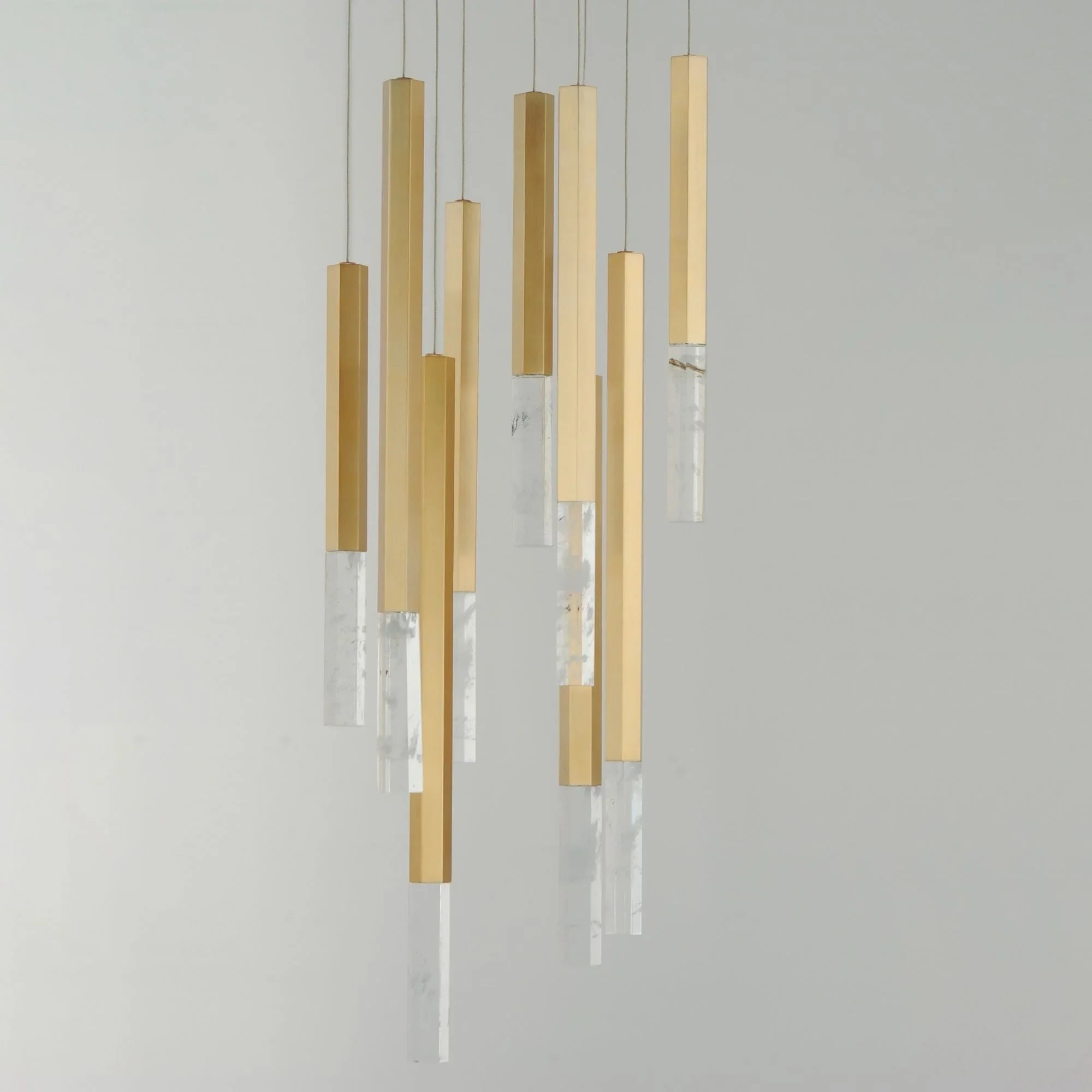 ET2 Lighting - Diaphane 15" 9-Light LED Pendant, Gold Finish | Bees Lighting