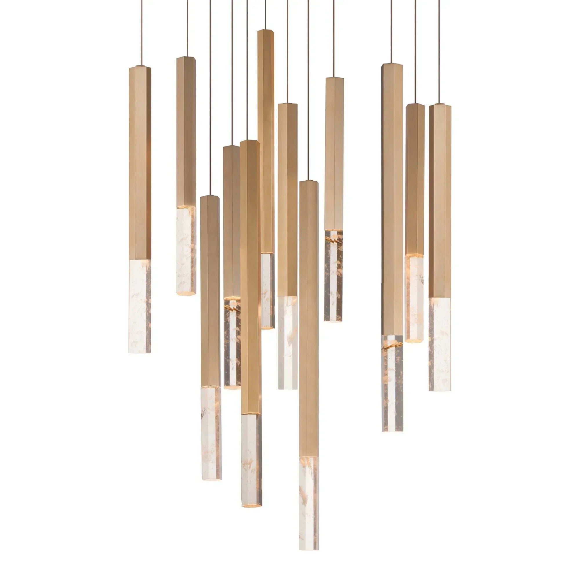 Diaphane 28" 12-Light LED Pendant, Gold Finish