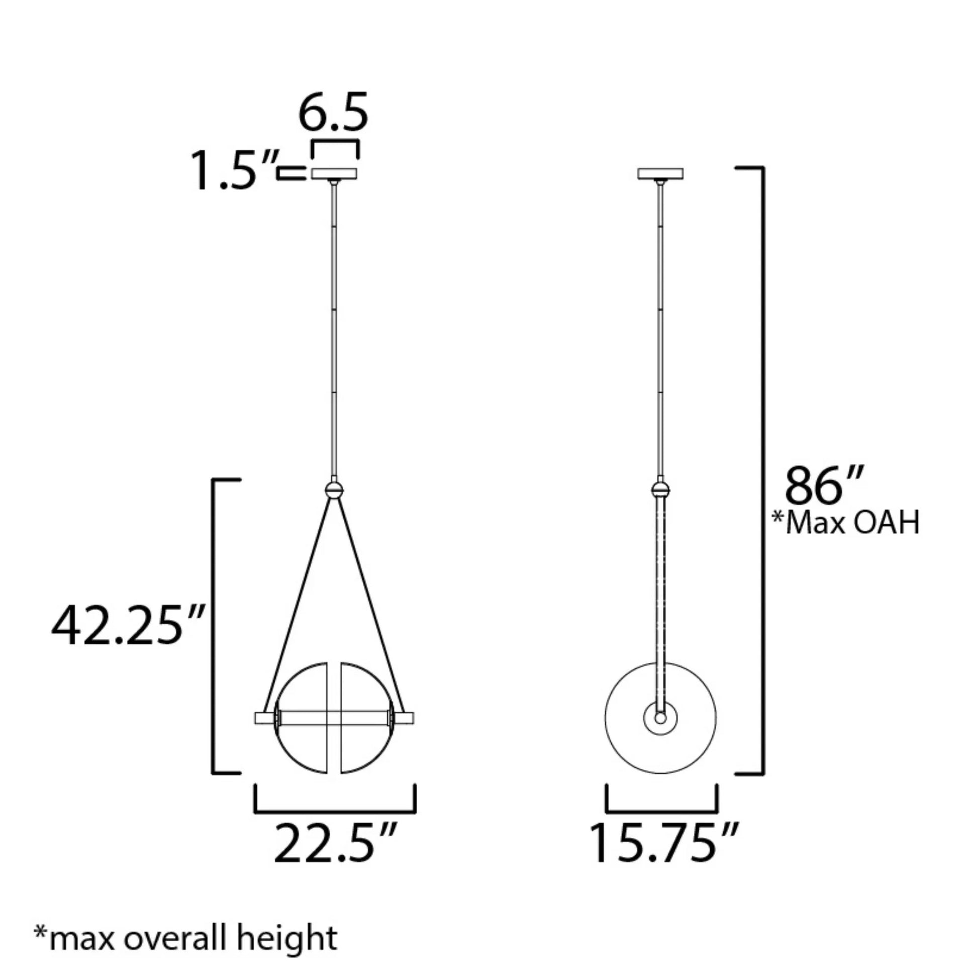ET2 Lighting - Dispatch 23" LED Pendant, Natural Aged Brass Finish | Bees Lighting