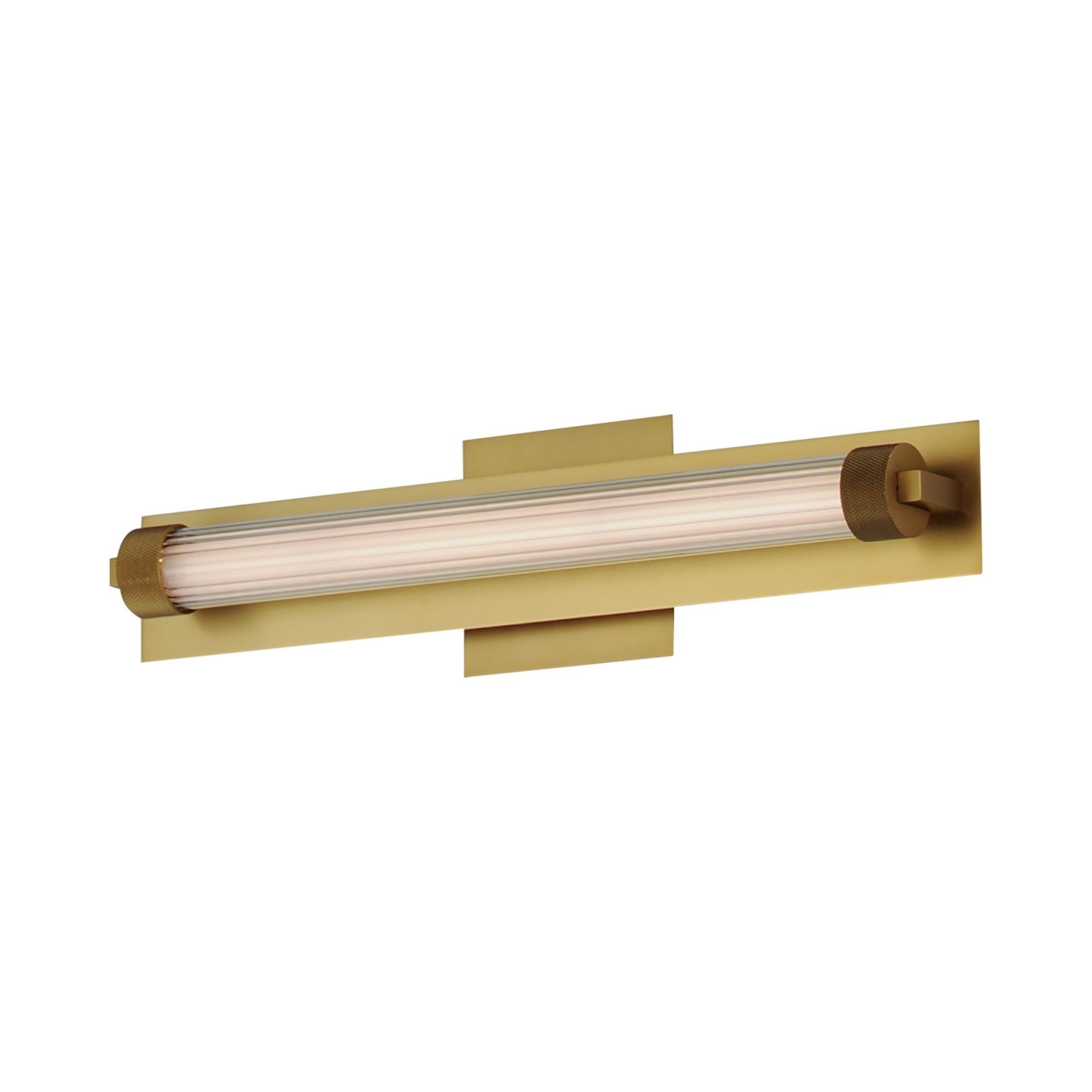 ET2 Lighting - Doric 19" LED Bath Sconce, Natural Aged Brass Finish | Bees Lighting