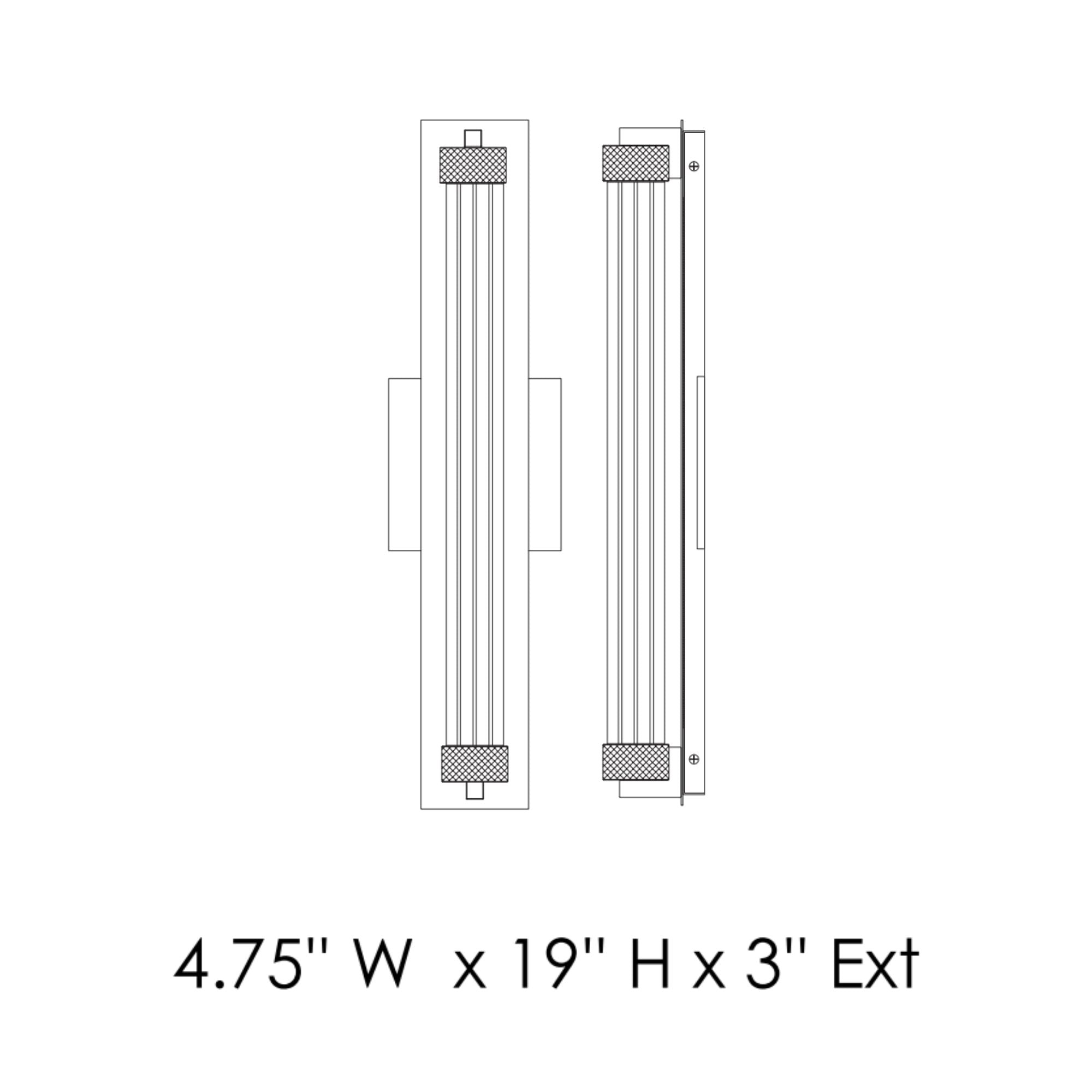 ET2 Lighting - Doric 19" LED Bath Sconce, Natural Aged Brass Finish | Bees Lighting