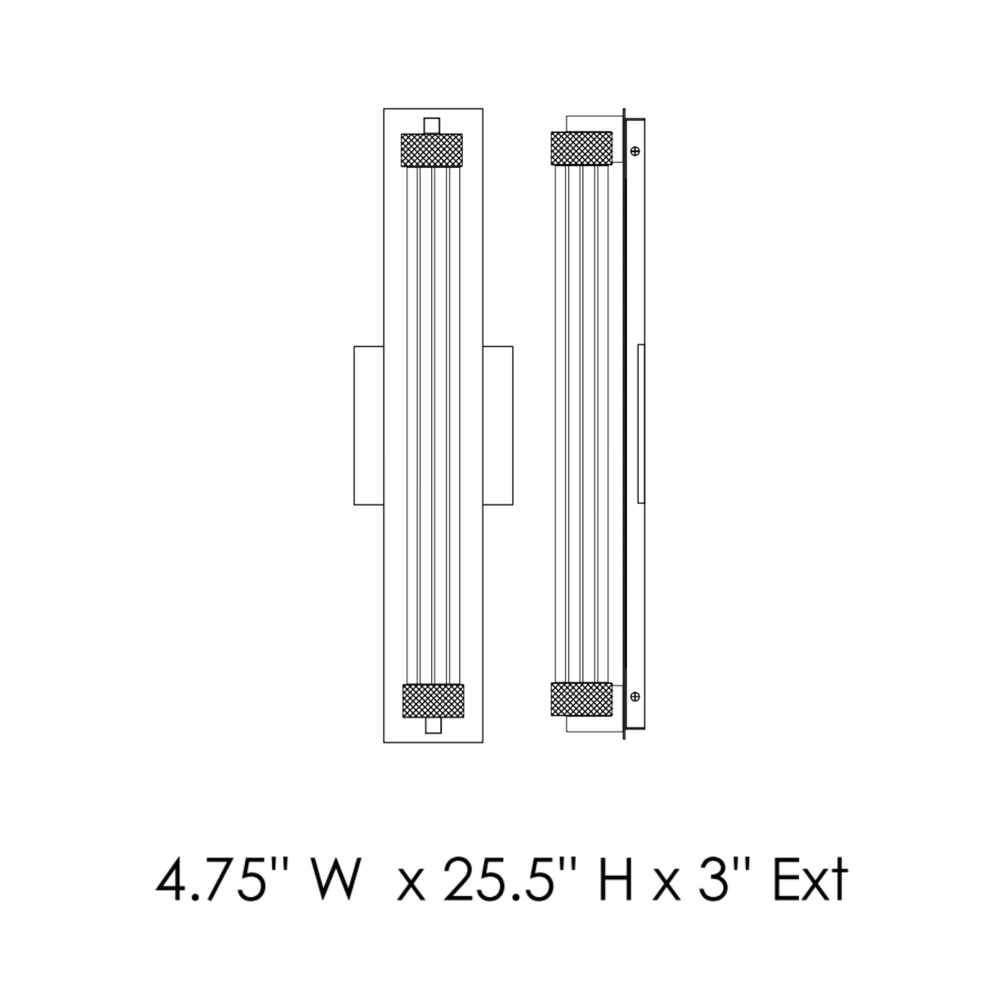 ET2 Lighting - Doric 26" LED Bath Sconce, Polished Chrome Finish | Bees Lighting