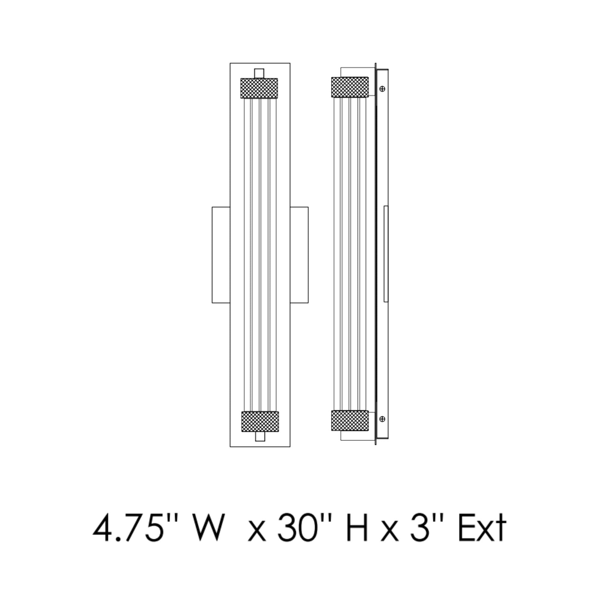 ET2 Lighting - Doric 30" LED Bath Sconce, Polished Chrome Finish | Bees Lighting