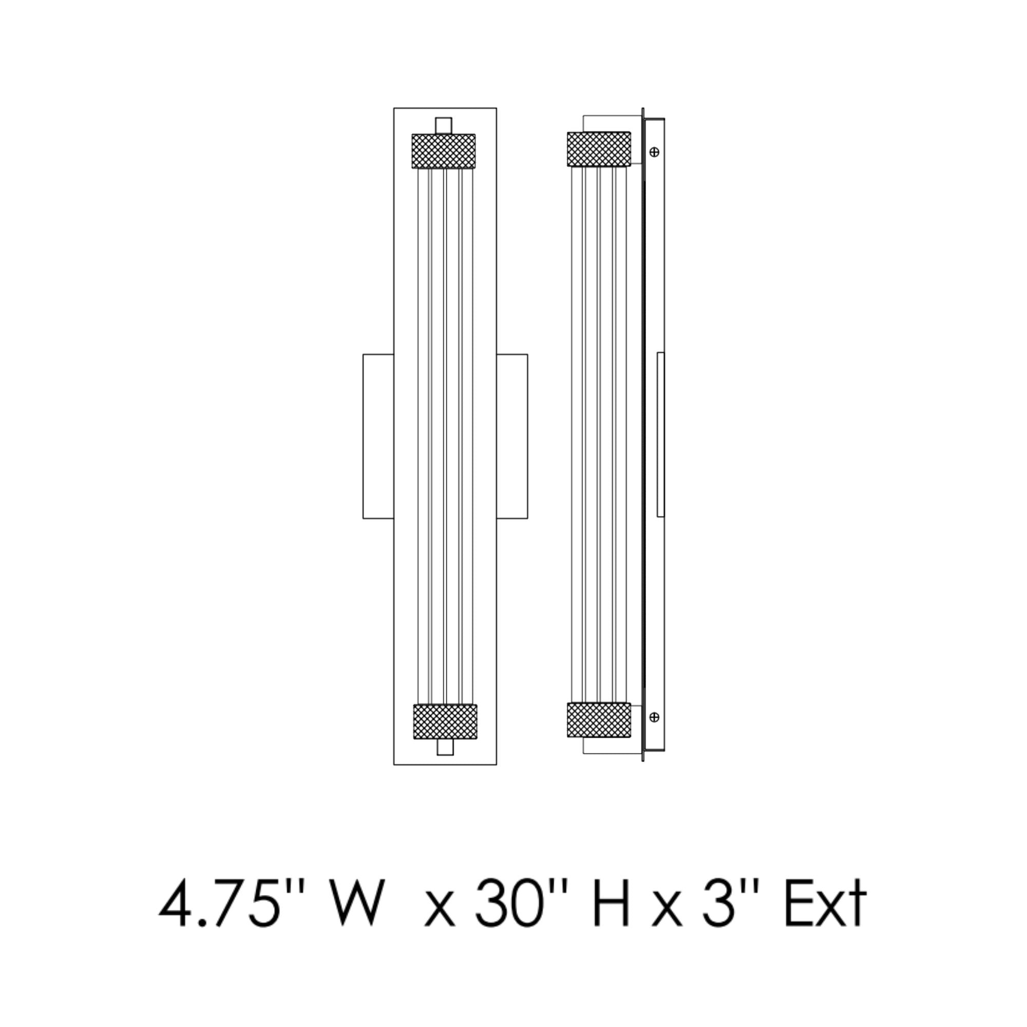 ET2 Lighting - Doric 30" LED Bath Sconce, Polished Chrome Finish | Bees Lighting