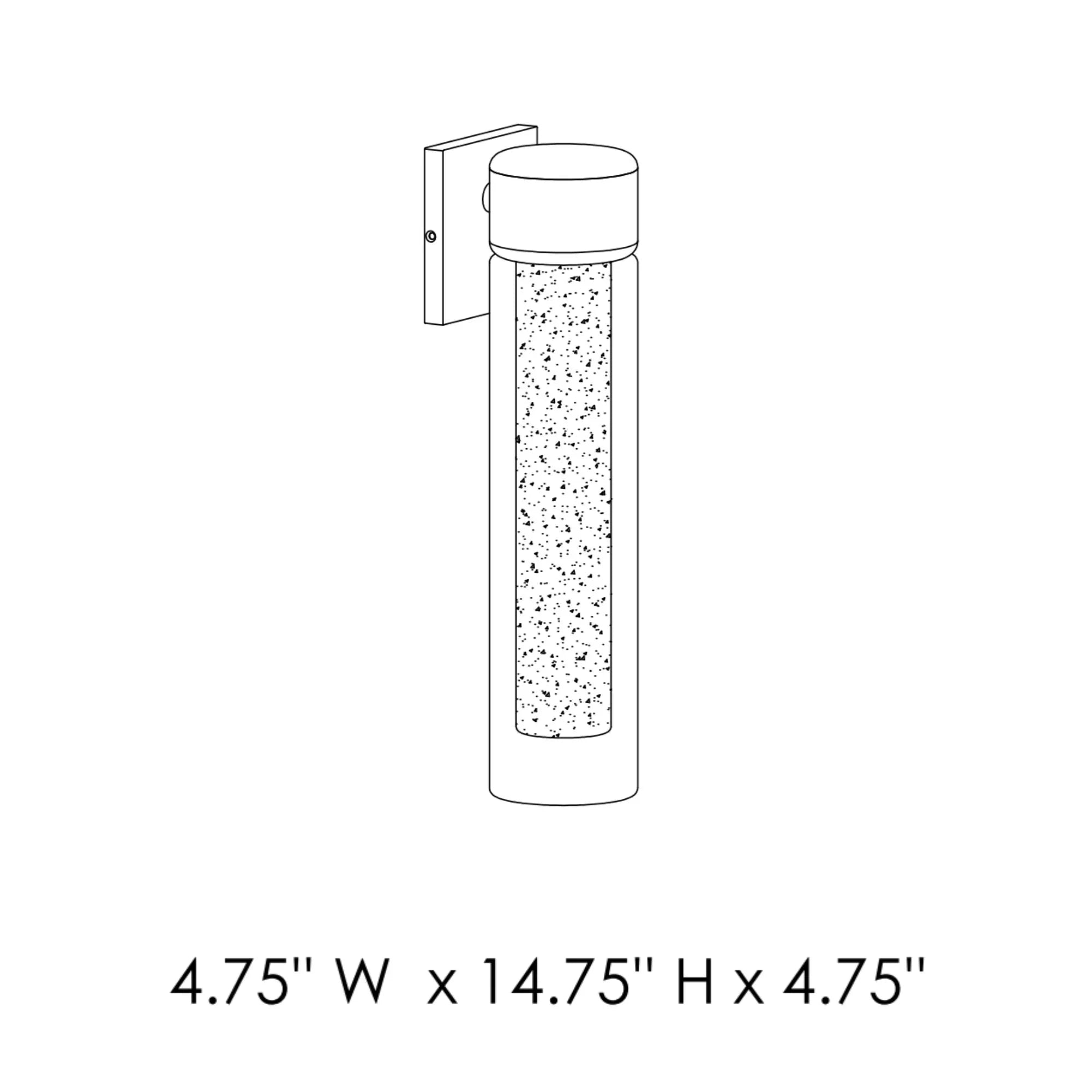 ET2 Lighting - Dram 15" Medium LED Outdoor Wall Sconce, Black Finish | Bees Lighting