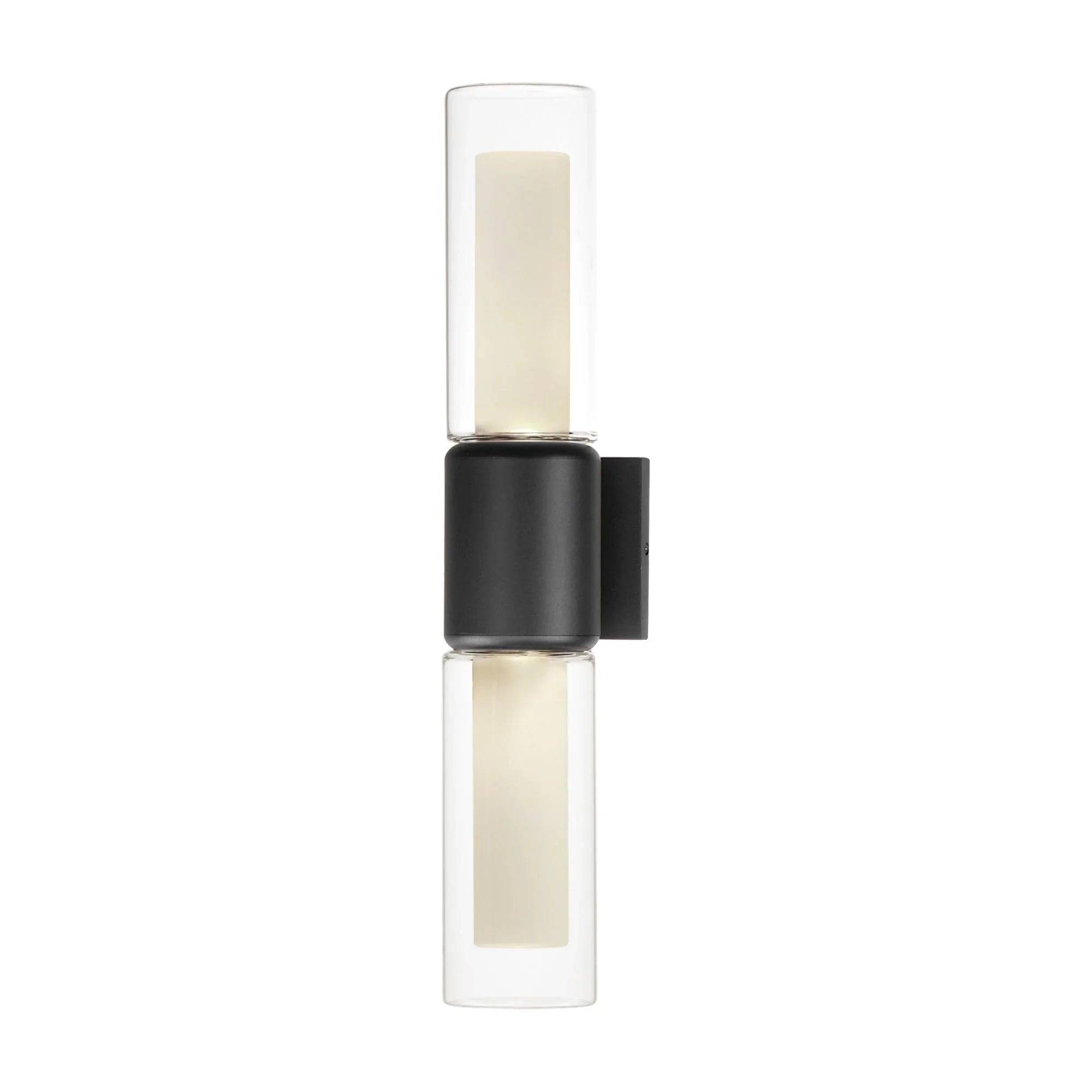 Dram 23" 2-Light Large LED Outdoor Wall Sconce, Black Finish
