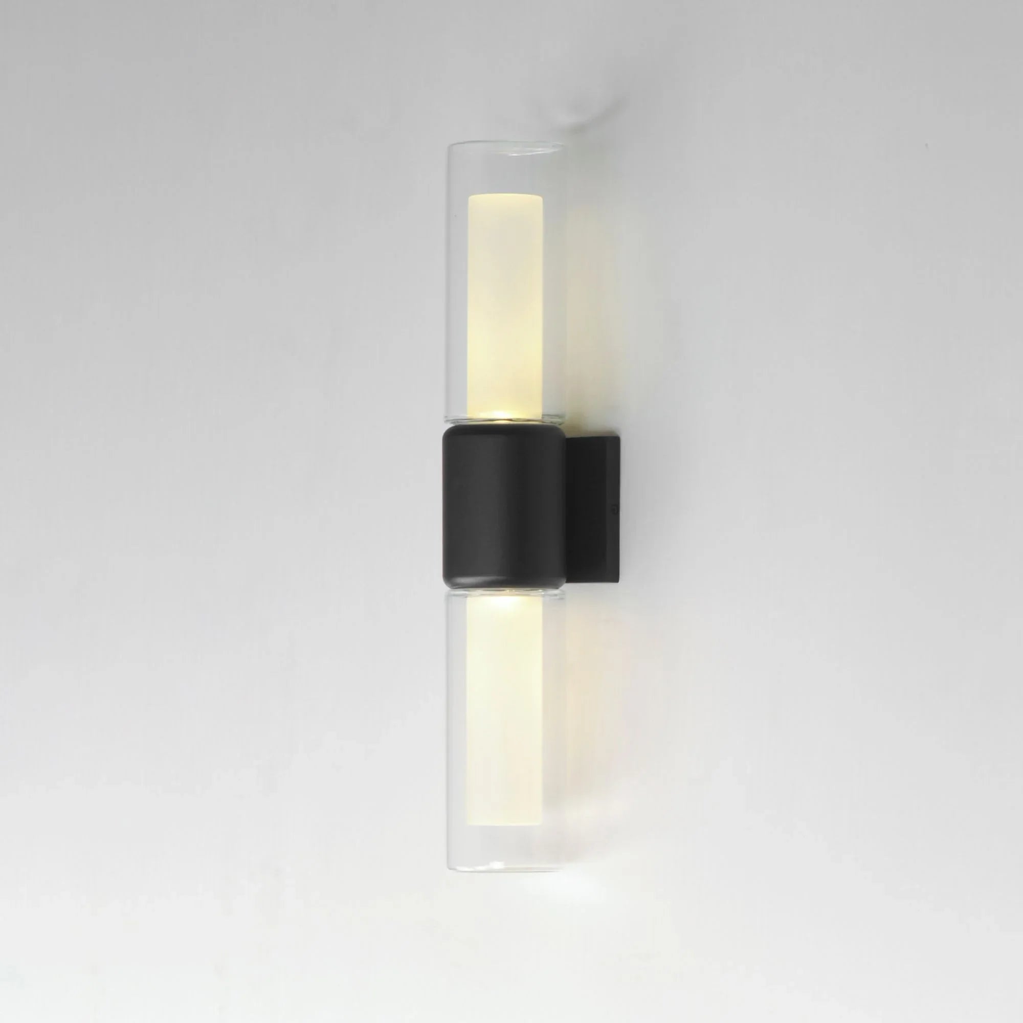 Dram 23" 2-Light Large LED Outdoor Wall Sconce, Black Finish