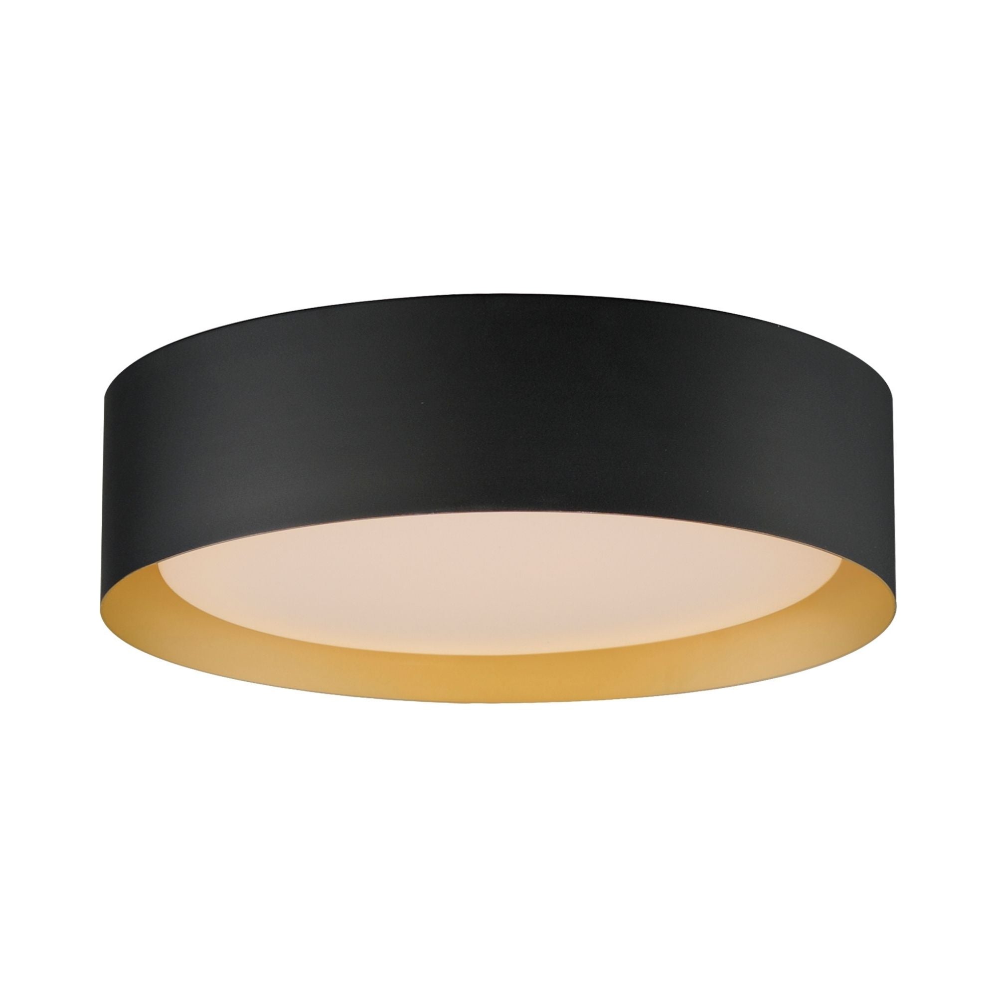 Echo 16" LED Flush Mount, Black & Gold Finish
