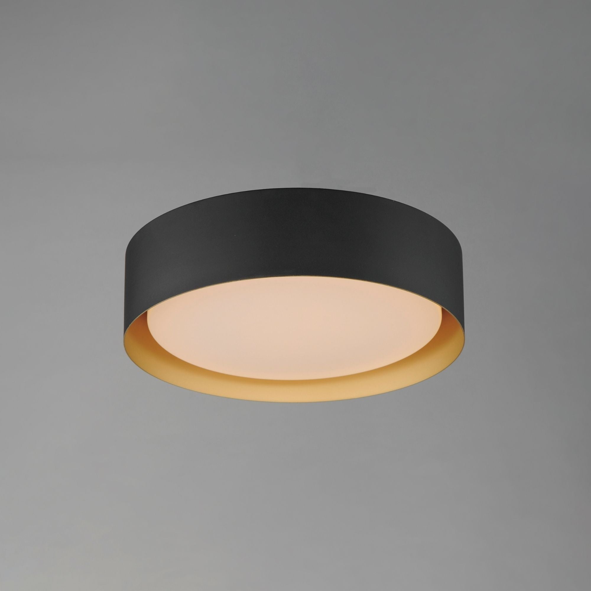 Echo 16" LED Flush Mount, Black & Gold Finish