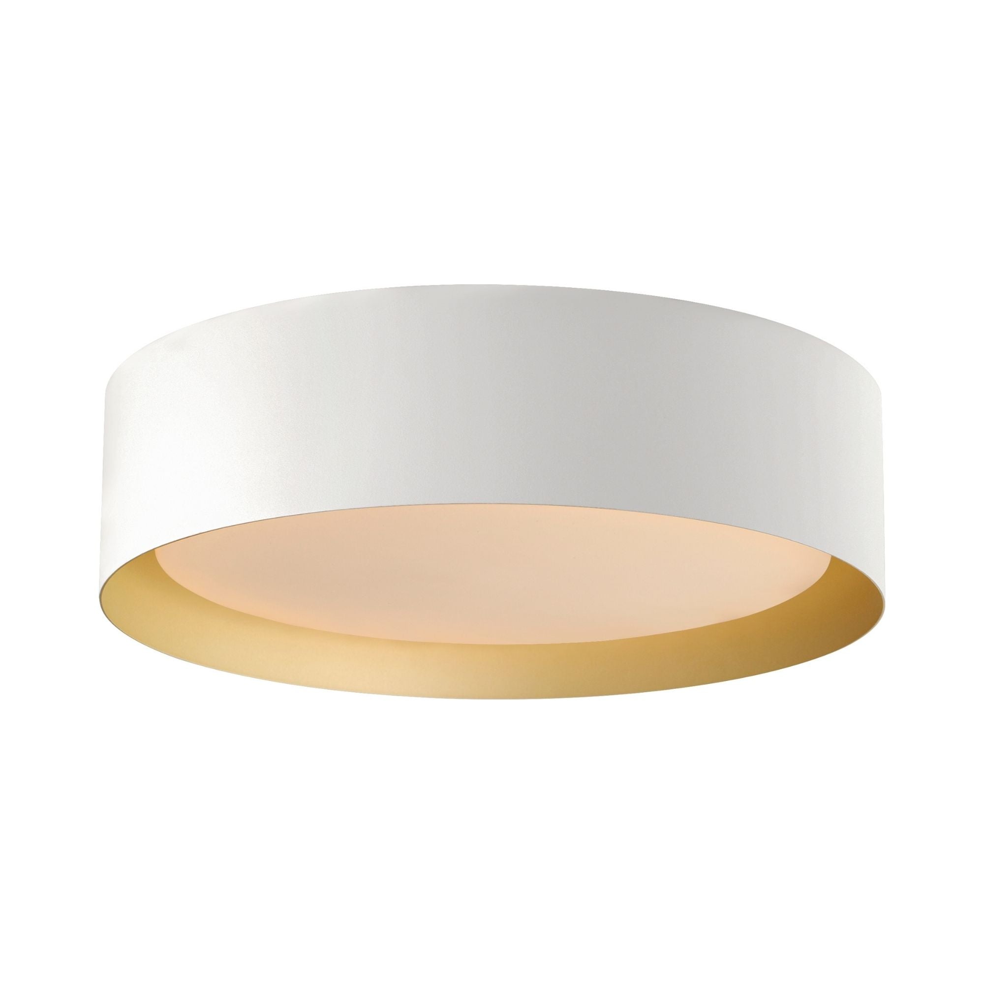 Echo 16" LED Flush Mount, White & Gold Finish
