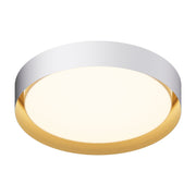 Echo 24" LED Flush Mount, White & Gold Finish