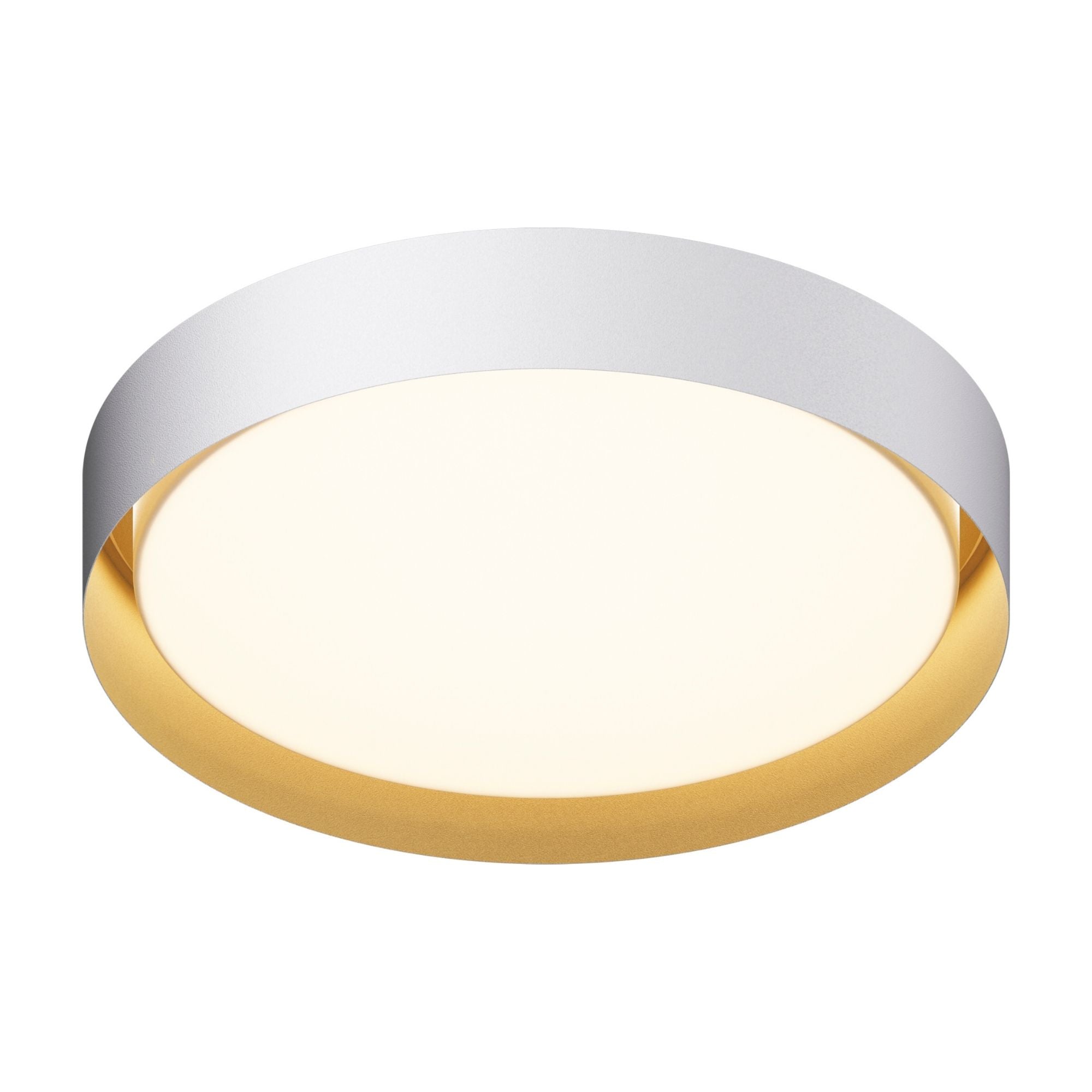 Echo 24" LED Flush Mount, White & Gold Finish