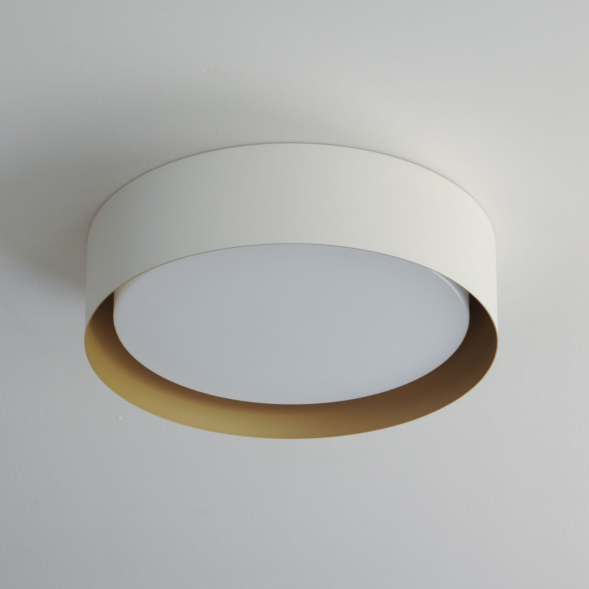 Echo 24" LED Flush Mount, White & Gold Finish