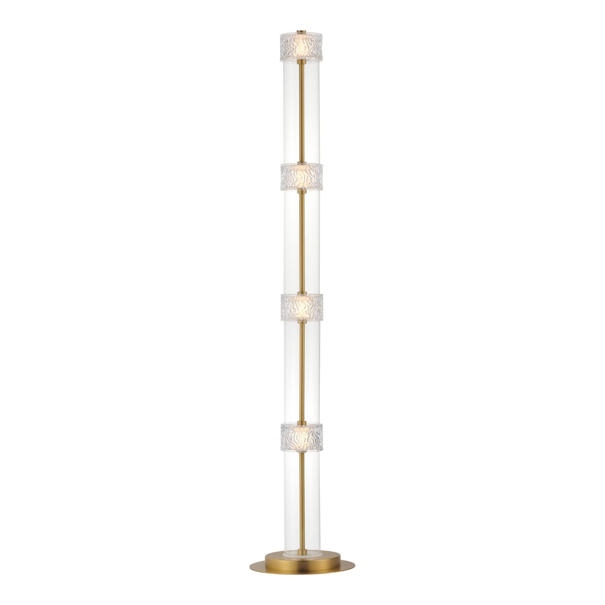 Elysian 4-Light LED Floor Lamp, Natural Aged Brass Finish
