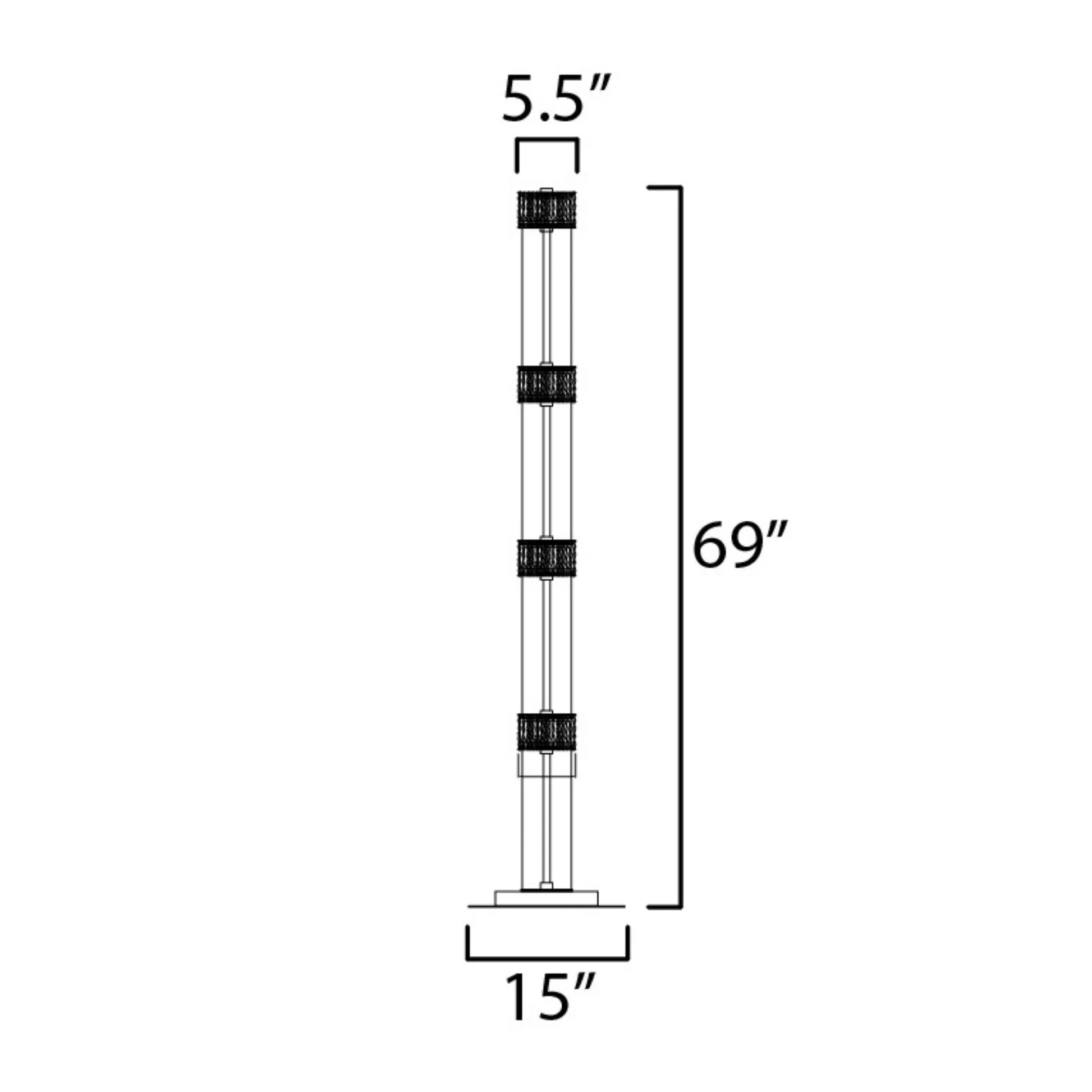 ET2 Lighting - Elysian 4-Light LED Floor Lamp, Natural Aged Brass Finish | Bees Lighting