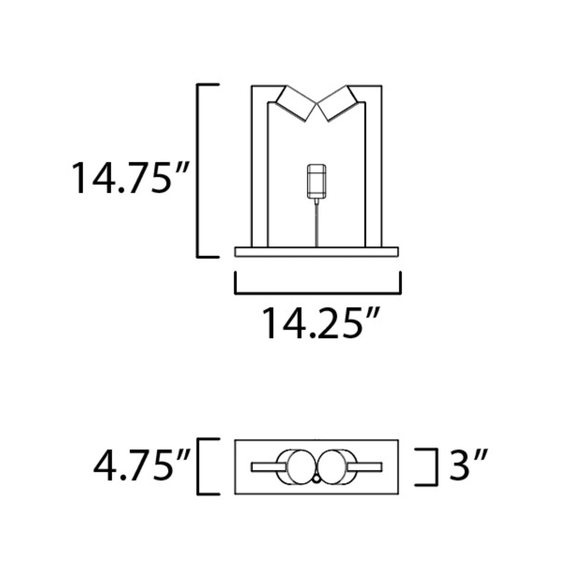 ET2 Lighting - Embrace 15" 2-Light LED Desk Lamp, Black Finish | Bees Lighting