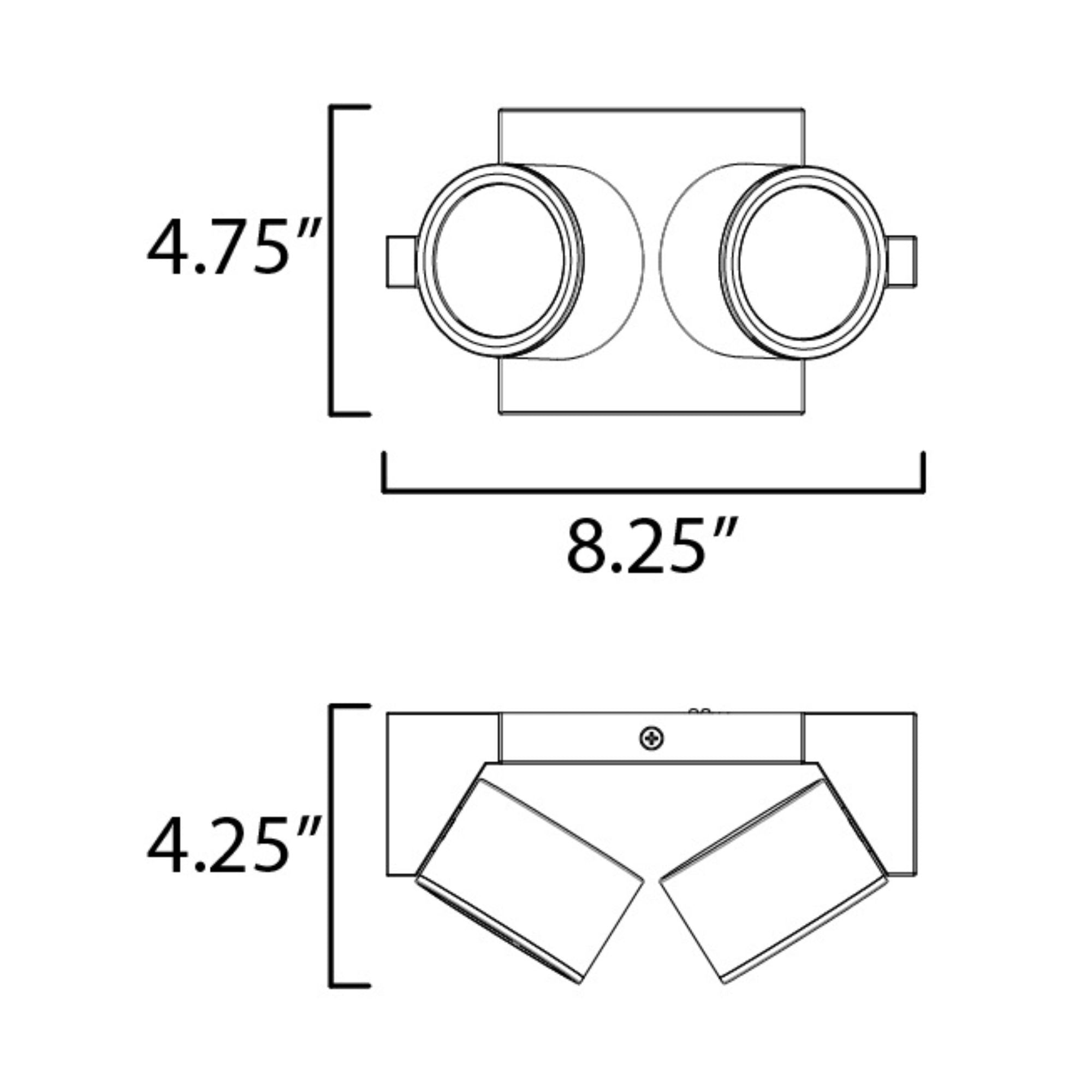 Embrace 8" 2-Light LED Flush Mount, Black Finish
