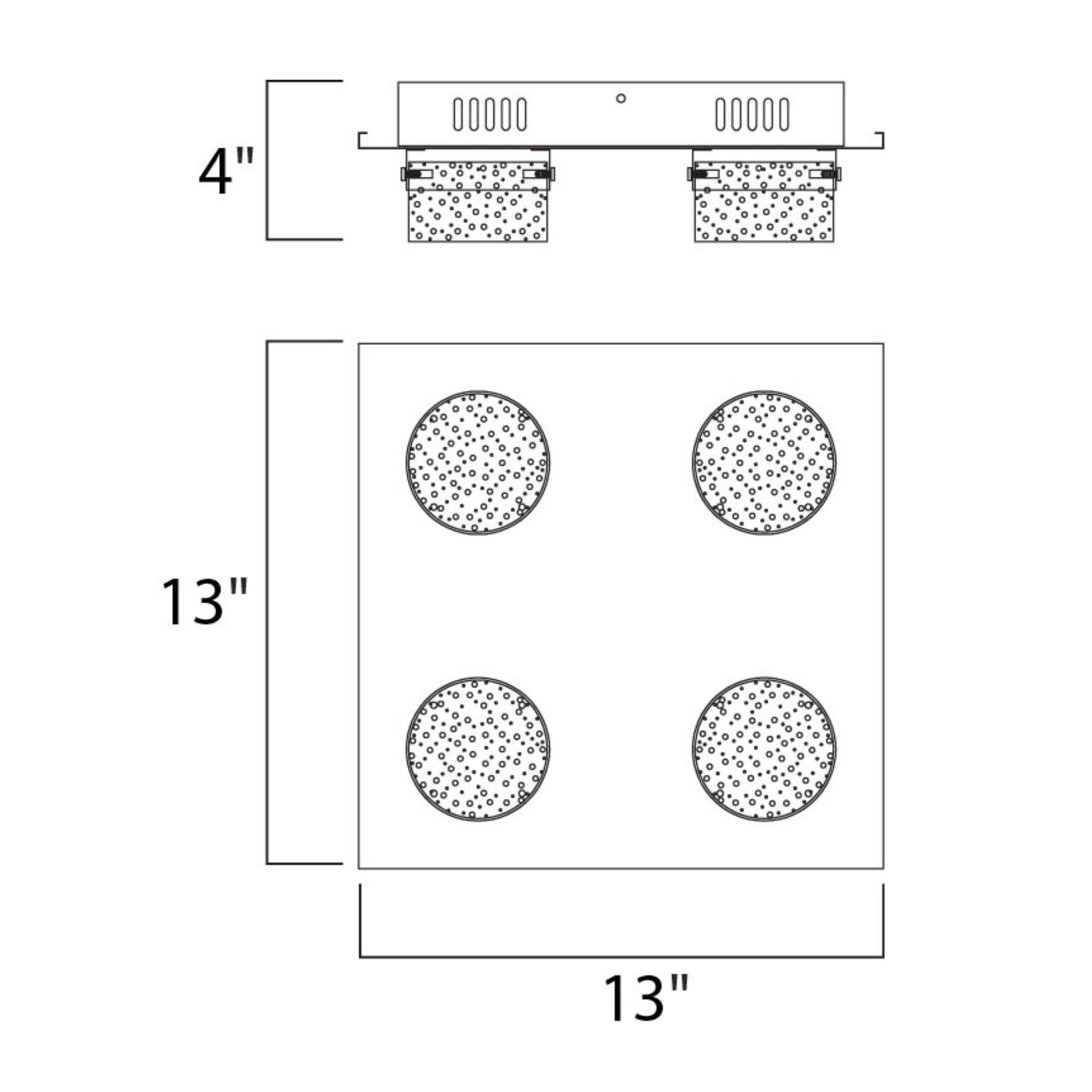 Fizz IV 13" 4-Light LED Flush Mount, Polished Chrome Finish