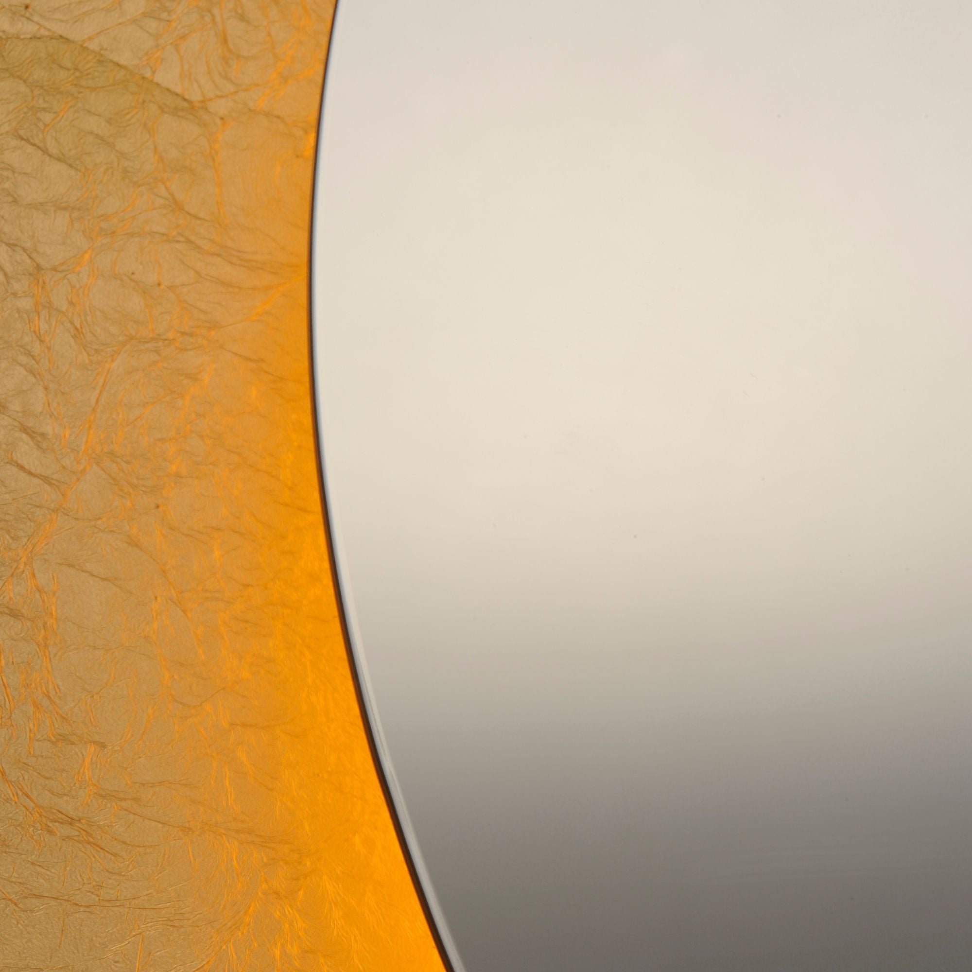 Floating 23.5" Round LED Mirror, Gold Leaf & Black Finish