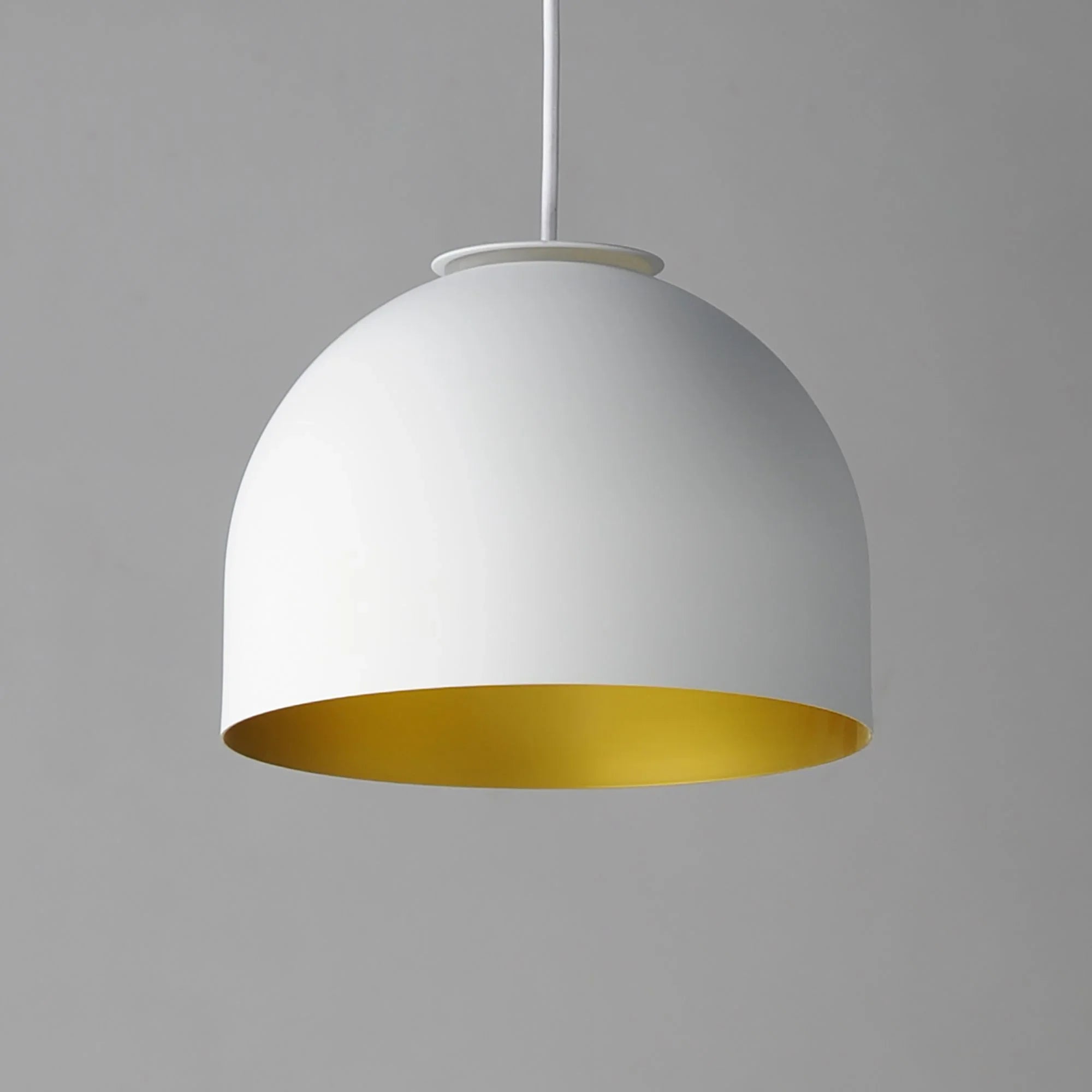 Foster 10" Mini LED Pendant, White & Gold Finish