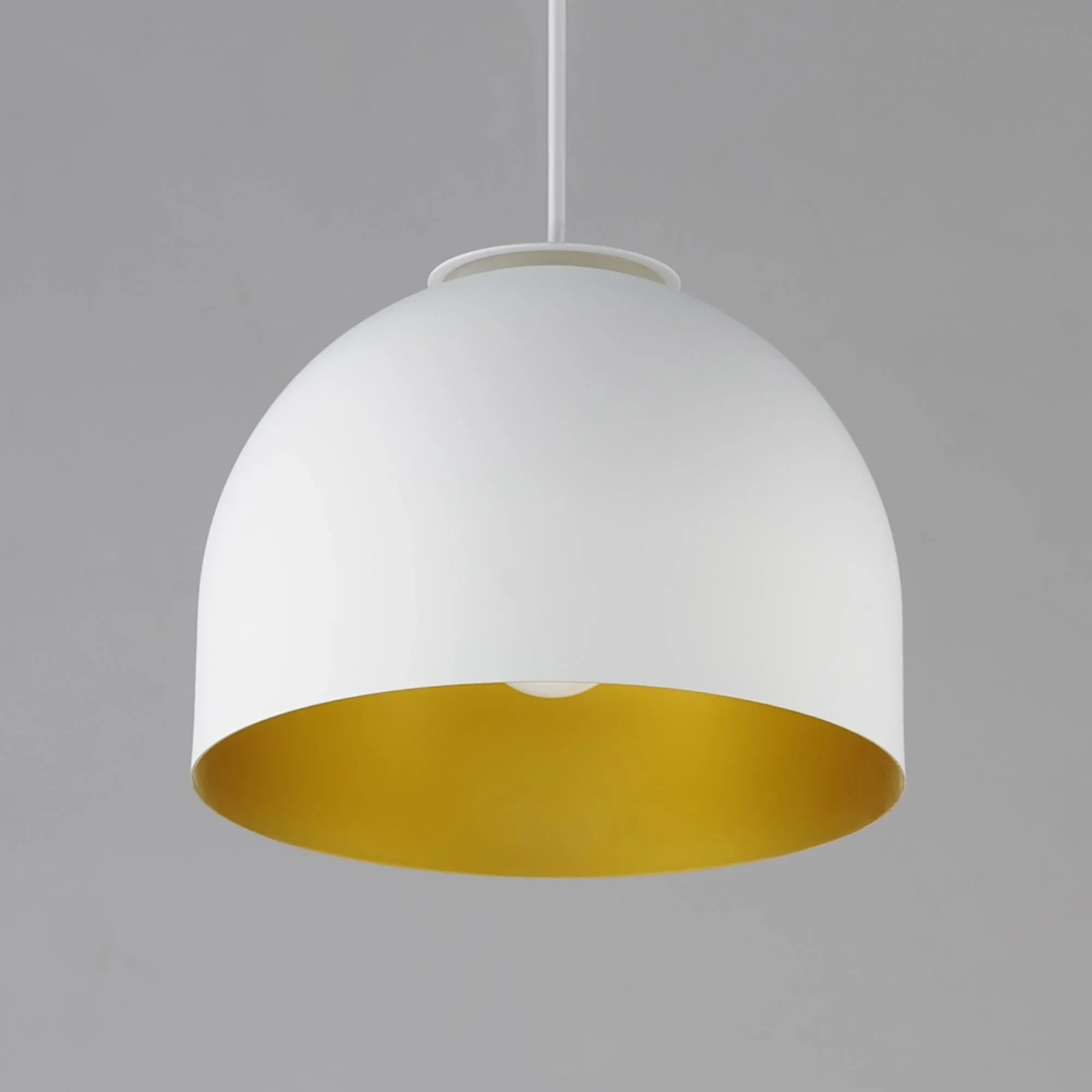Foster 10" Mini LED Pendant, White & Gold Finish