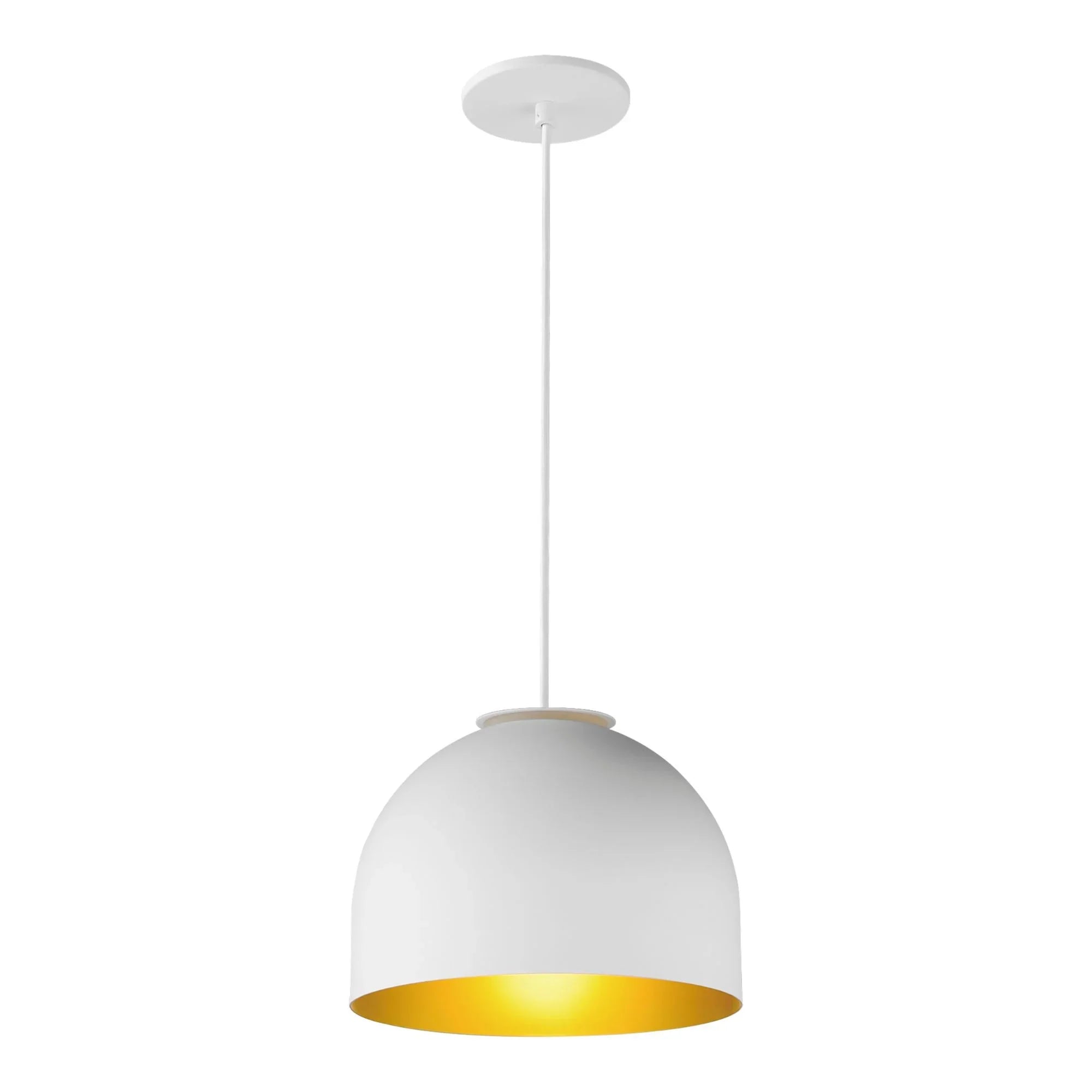 Foster 10" Mini LED Pendant, White & Gold Finish