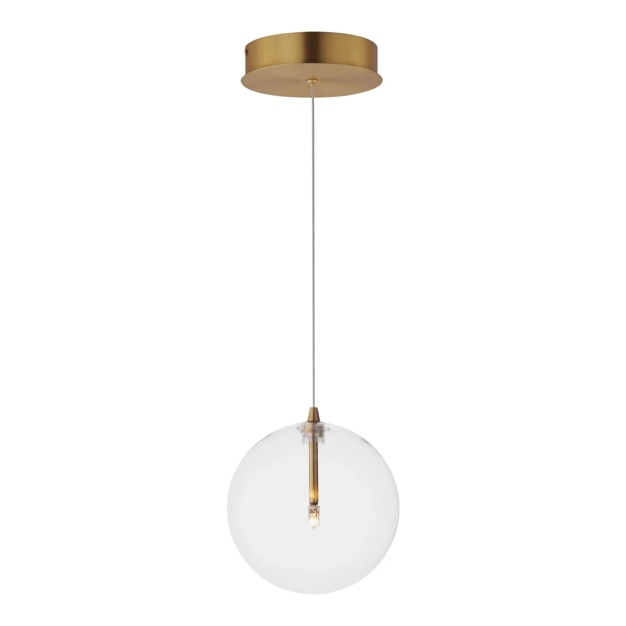 ET2 Lighting - Global 7" Mini LED Pendant, Natural Aged Brass Finish | Bees Lighting