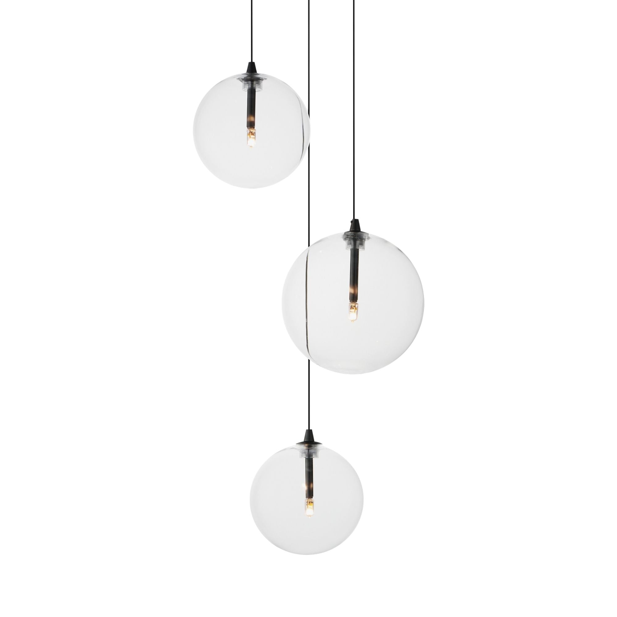 Global 12" 3-Light LED Pendant, Black Finish