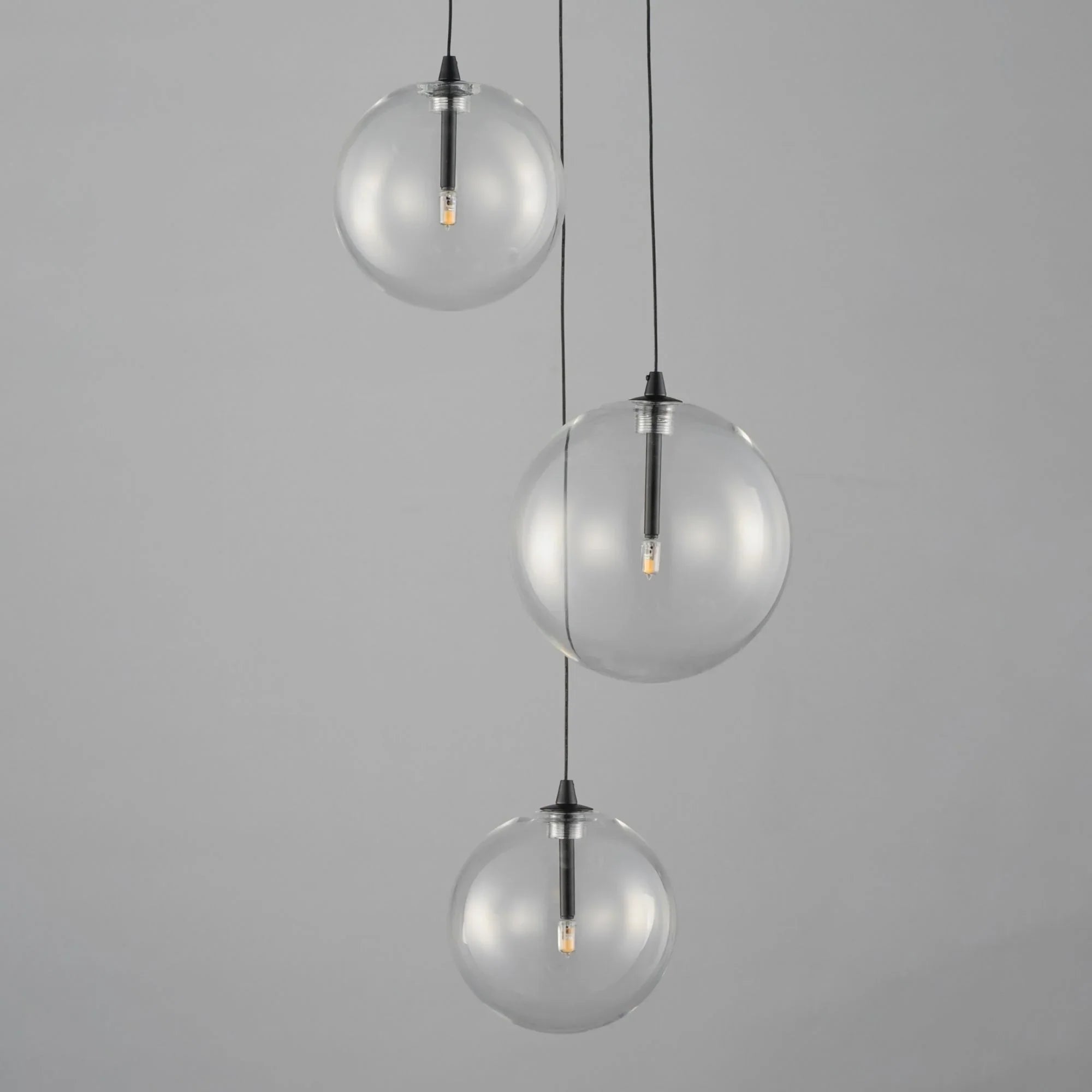 Global 12" 3-Light LED Pendant, Black Finish