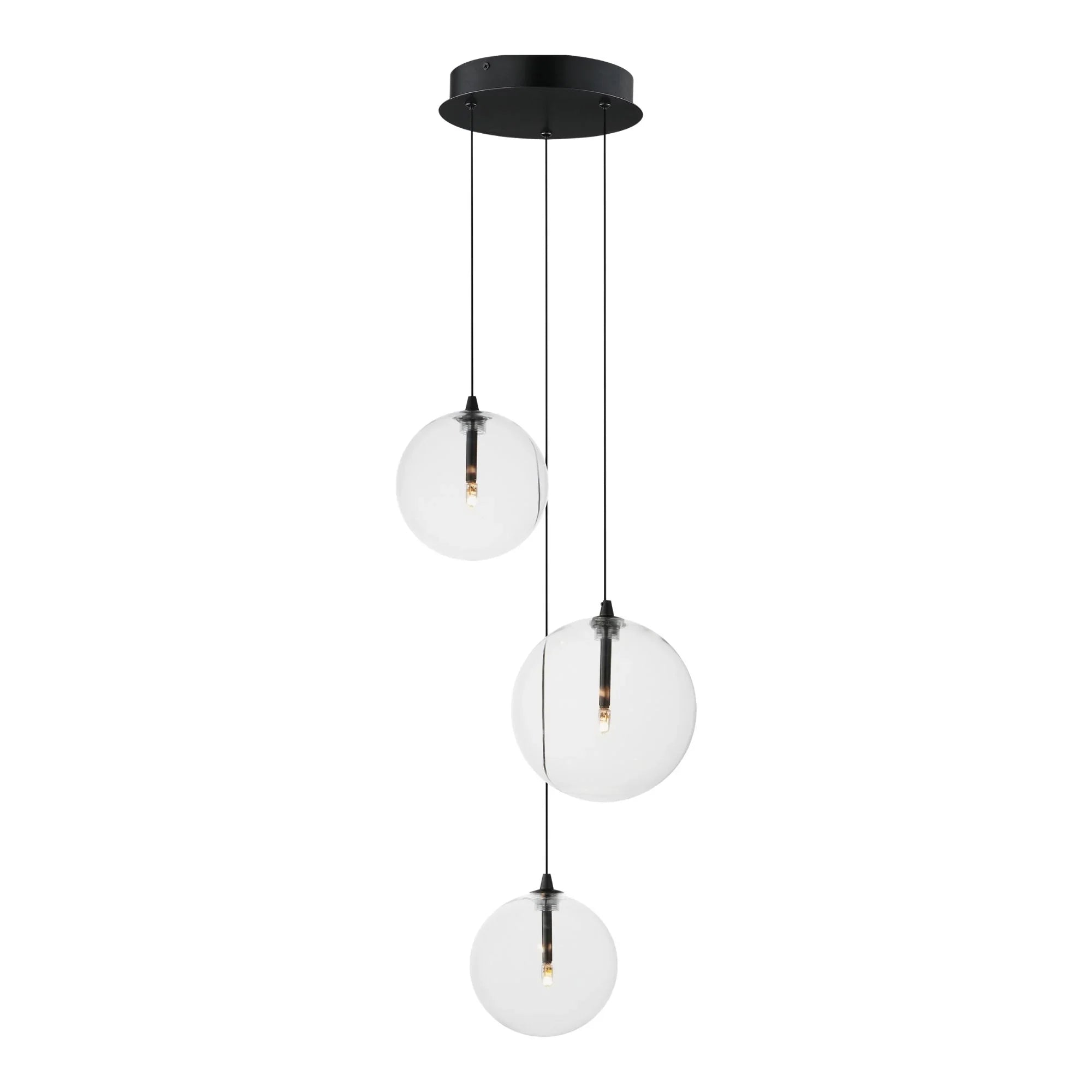 Global 12" 3-Light LED Pendant, Black Finish