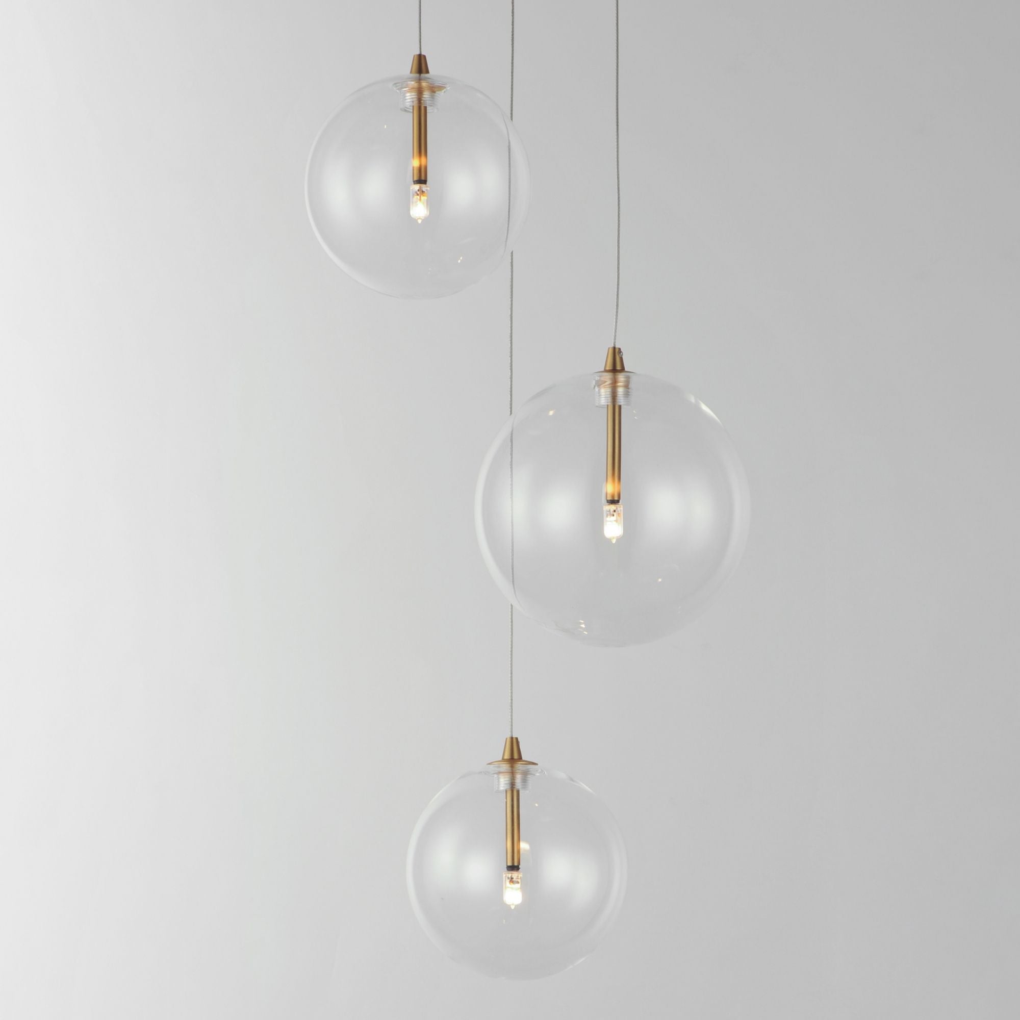 Global 12" 3-Light LED Pendant, Natural Aged Brass Finish