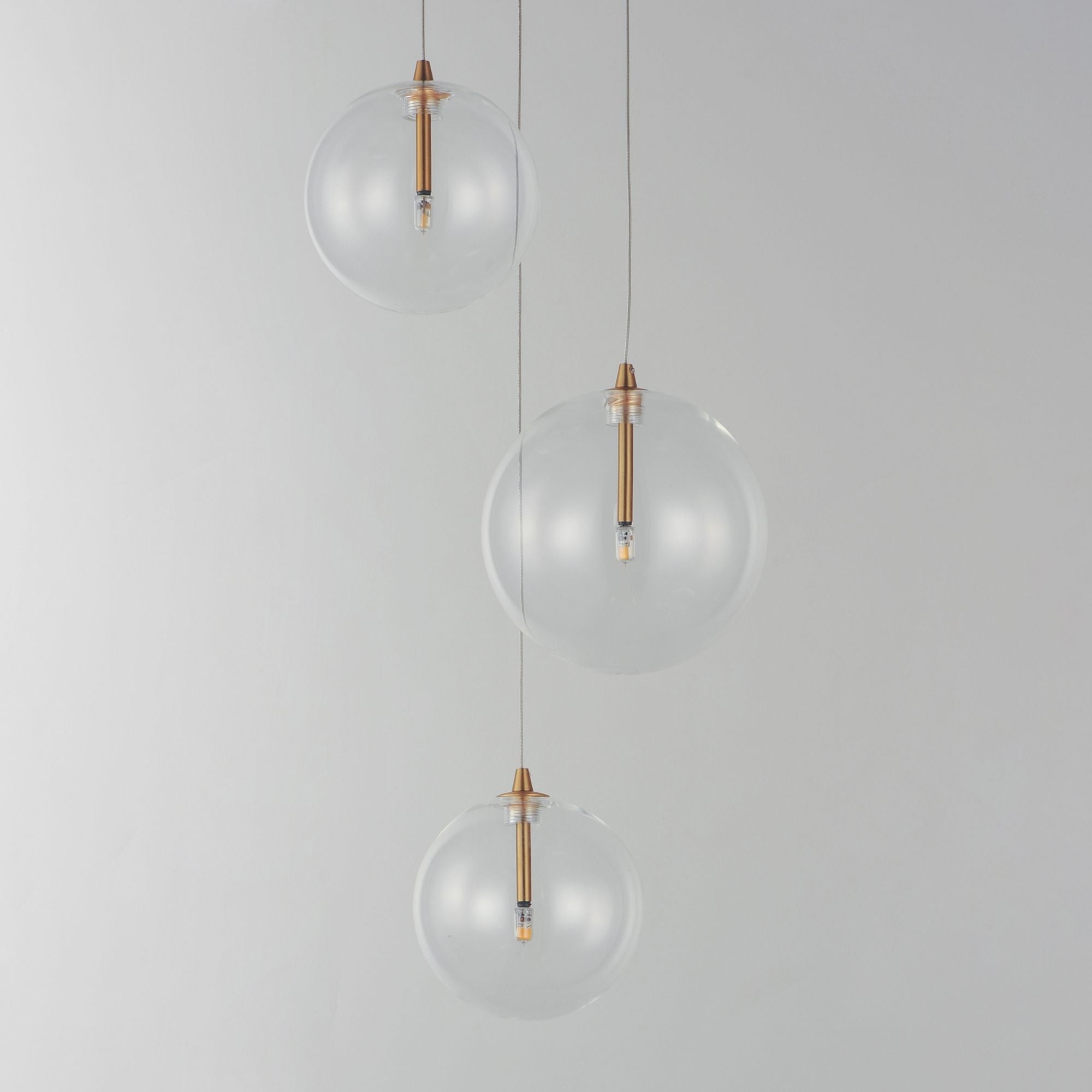 Global 12" 3-Light LED Pendant, Natural Aged Brass Finish