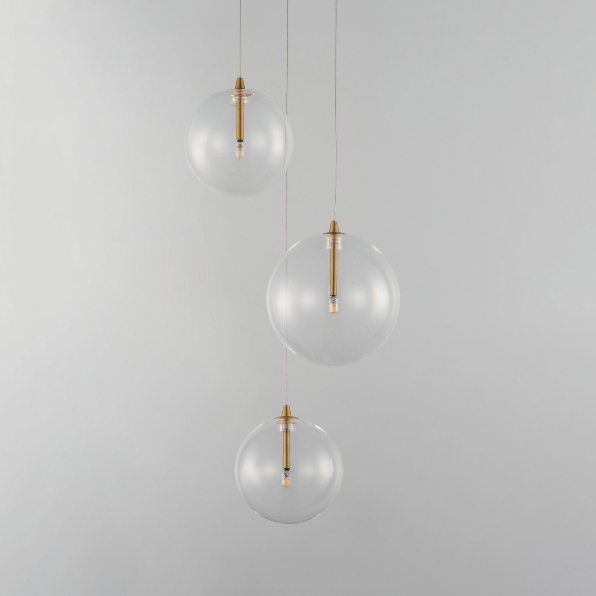 Global 12" 3-Light LED Pendant, Natural Aged Brass Finish