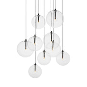 Global 22" 9-Light LED Chandelier, Black Finish