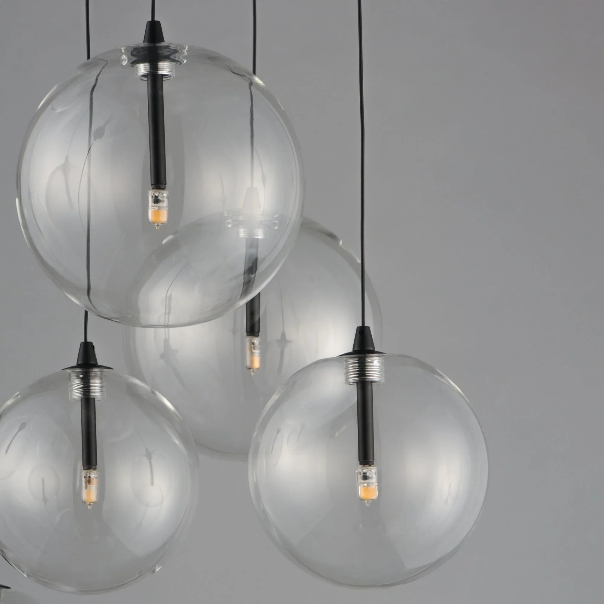 Global 22" 9-Light LED Chandelier, Black Finish