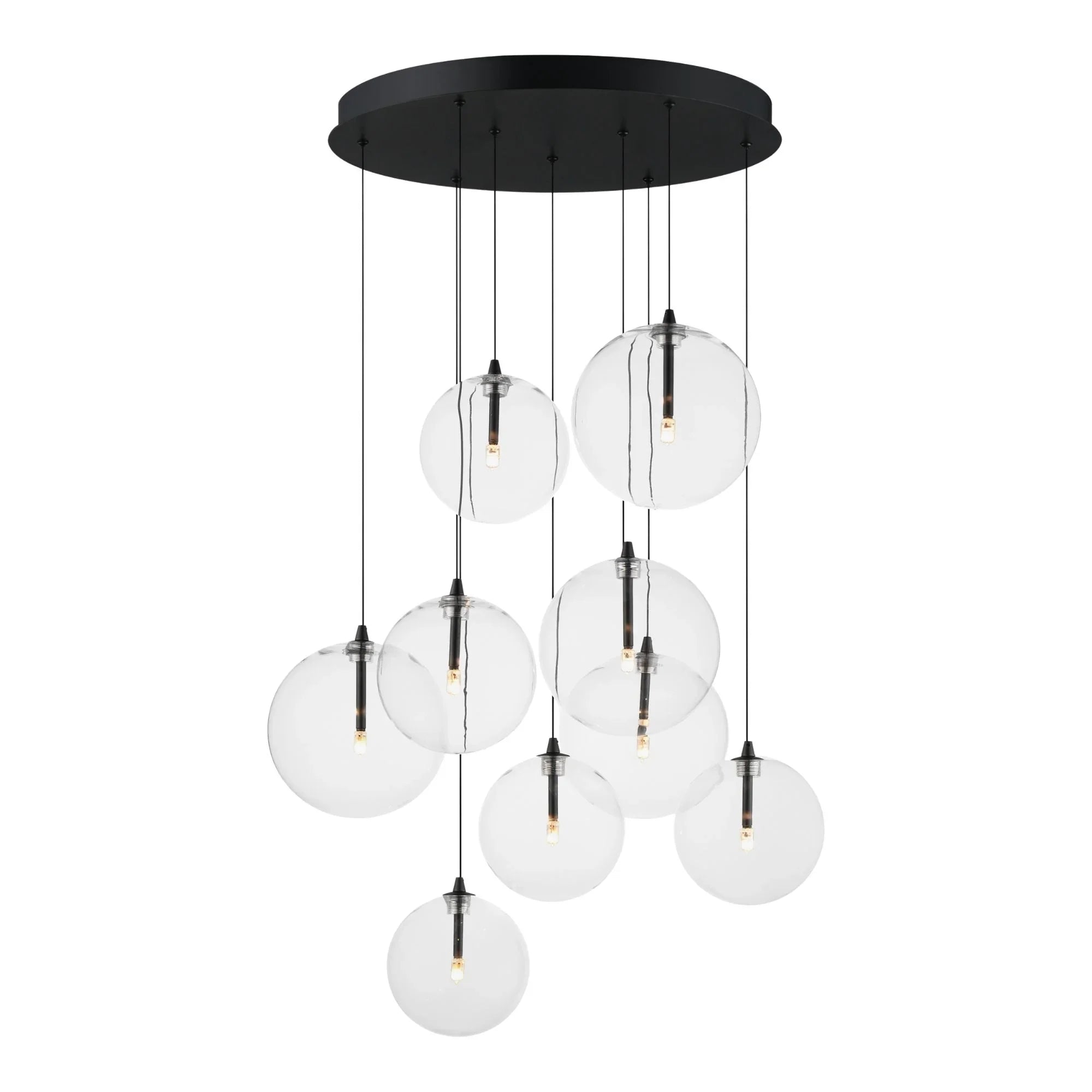 Global 22" 9-Light LED Chandelier, Black Finish