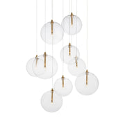 ET2 Lighting - Global 22" 9-Light LED Chandelier, Natural Aged Brass Finish | Bees Lighting