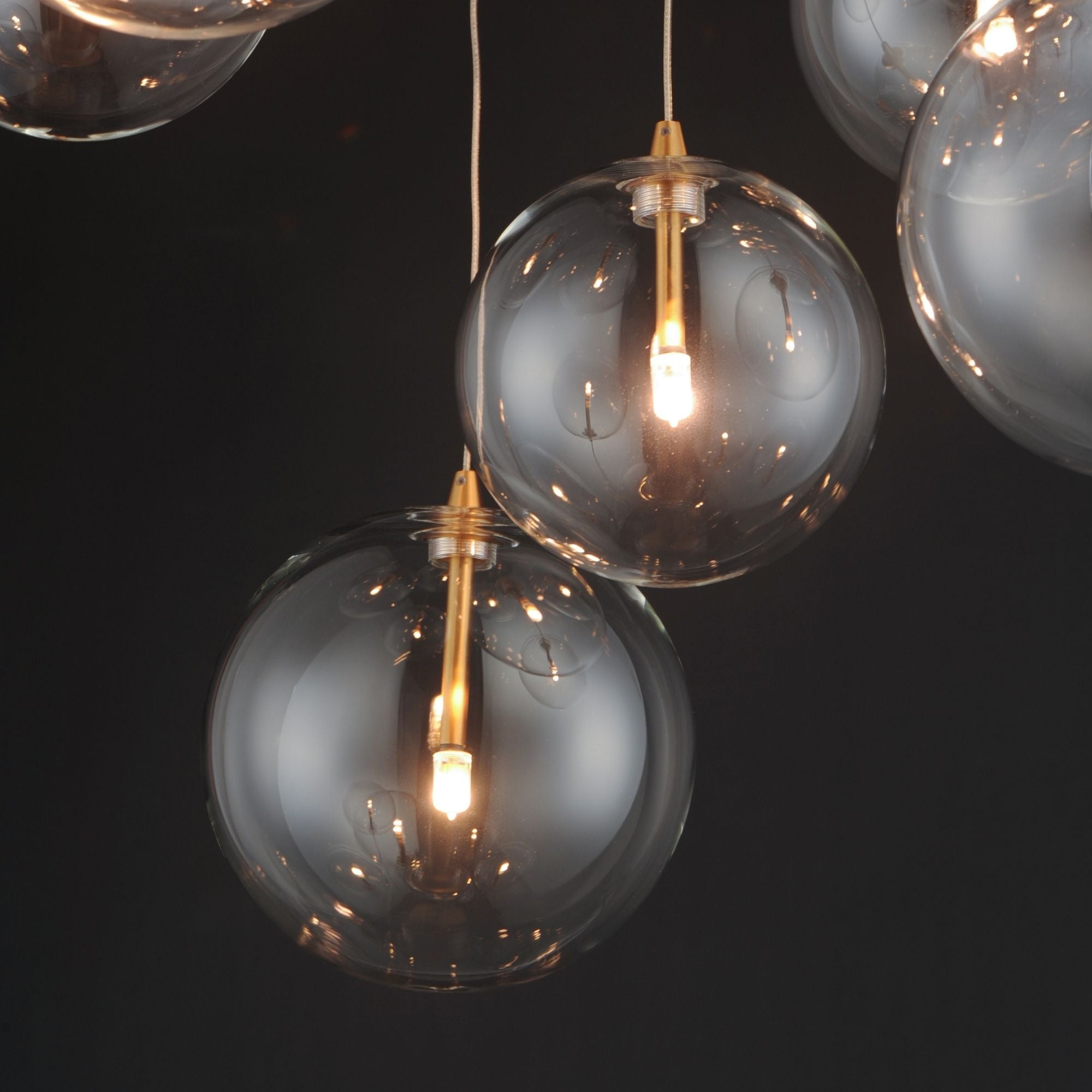 Global 22" 9-Light LED Chandelier, Natural Aged Brass Finish