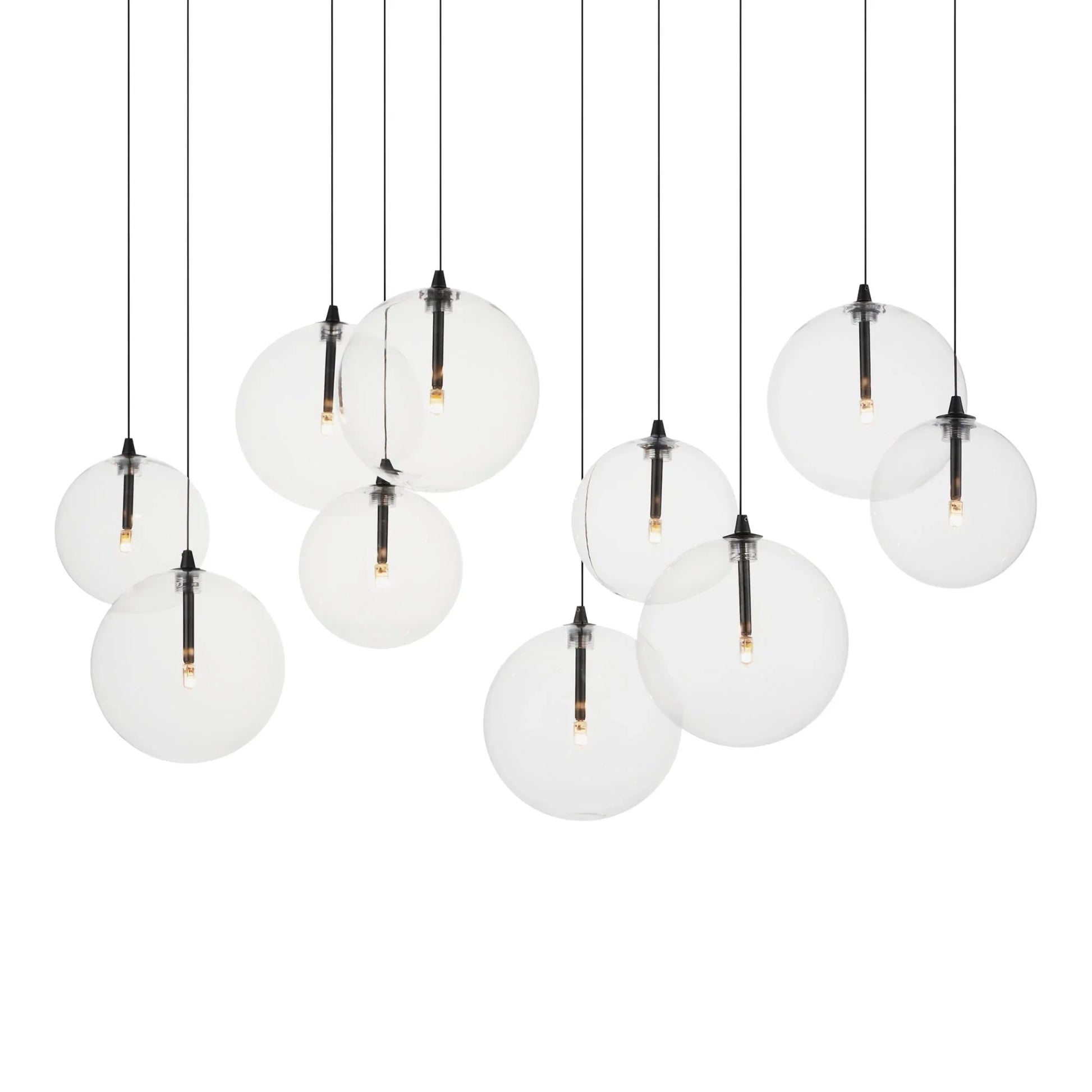 ET2 Lighting - Global 42" 10-Light Linear LED Pendant, Black Finish | Bees Lighting