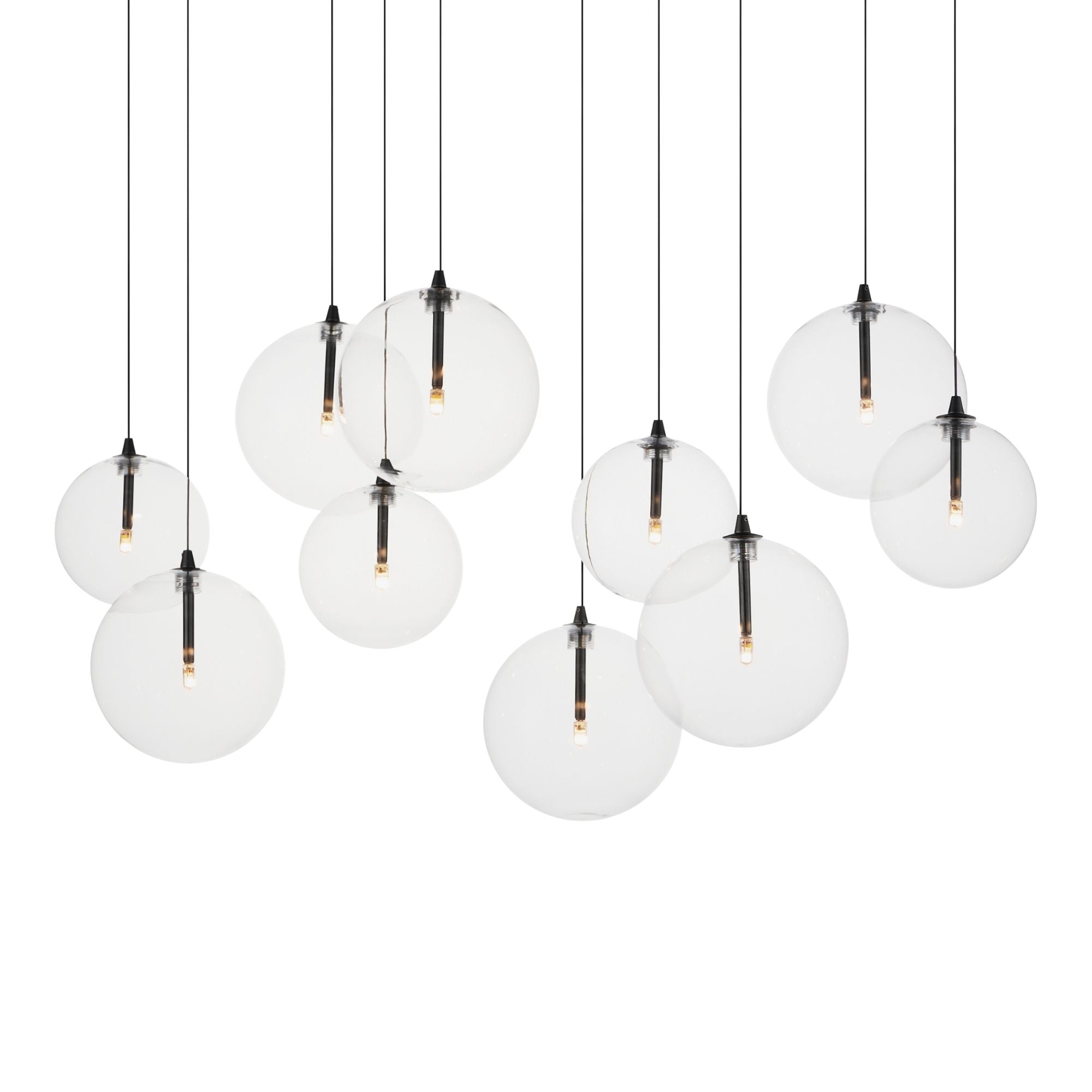 Global 42" 10-Light Linear LED Pendant, Black Finish