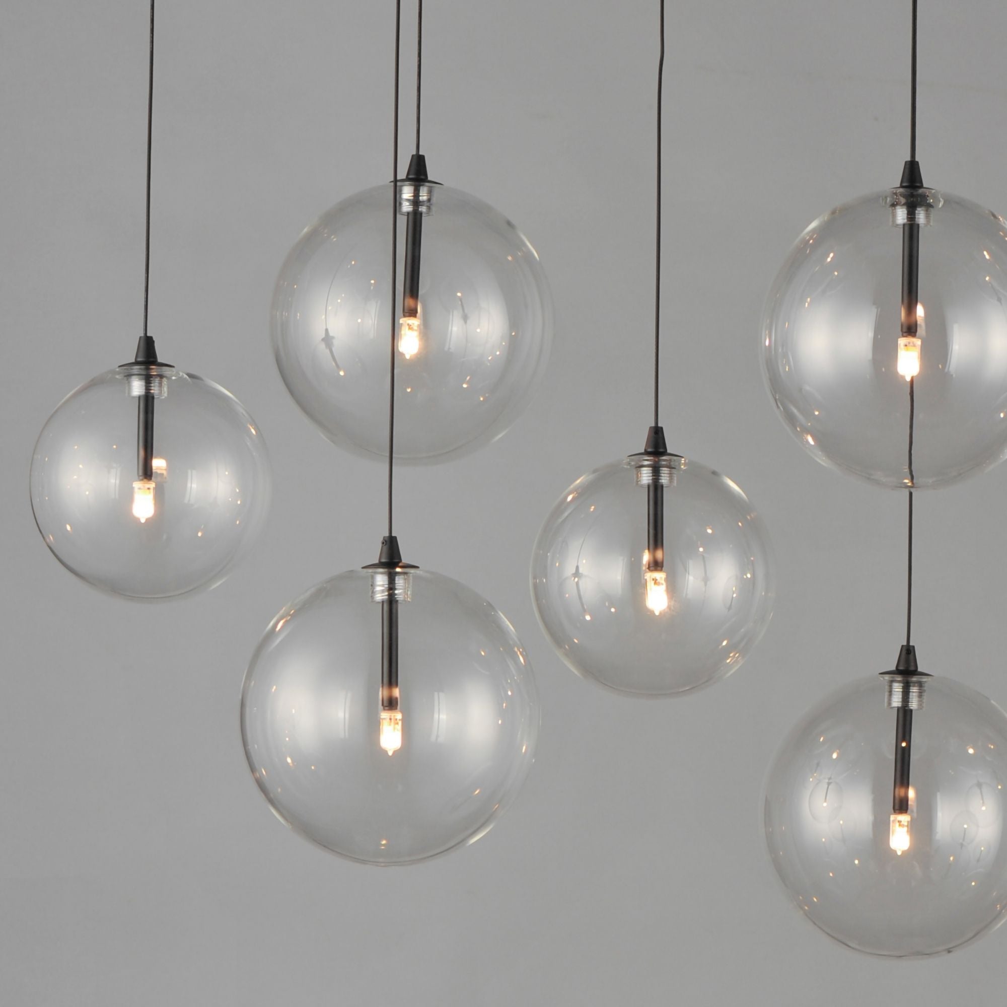 Global 42" 10-Light Linear LED Pendant, Black Finish