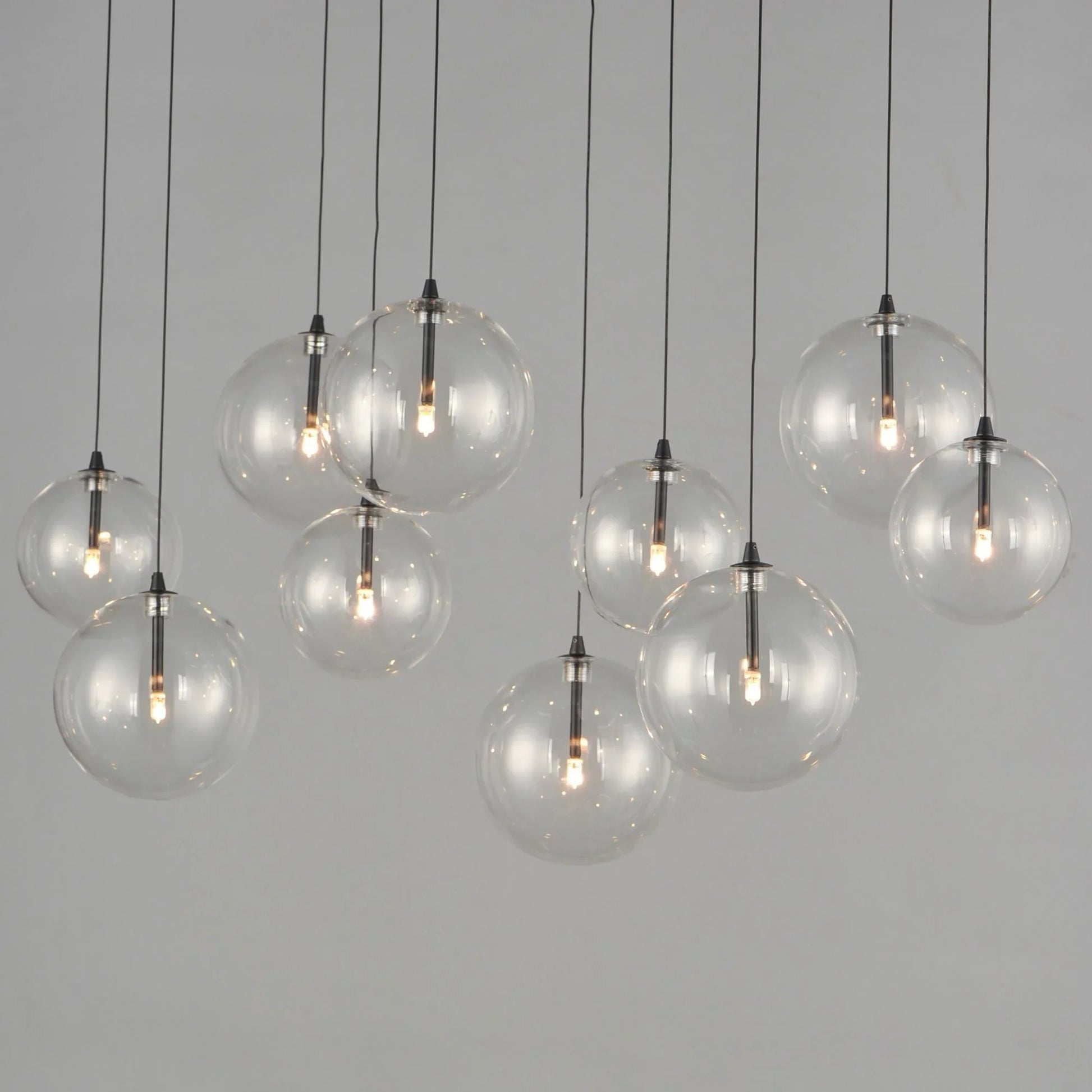 ET2 Lighting - Global 42" 10-Light Linear LED Pendant, Black Finish | Bees Lighting