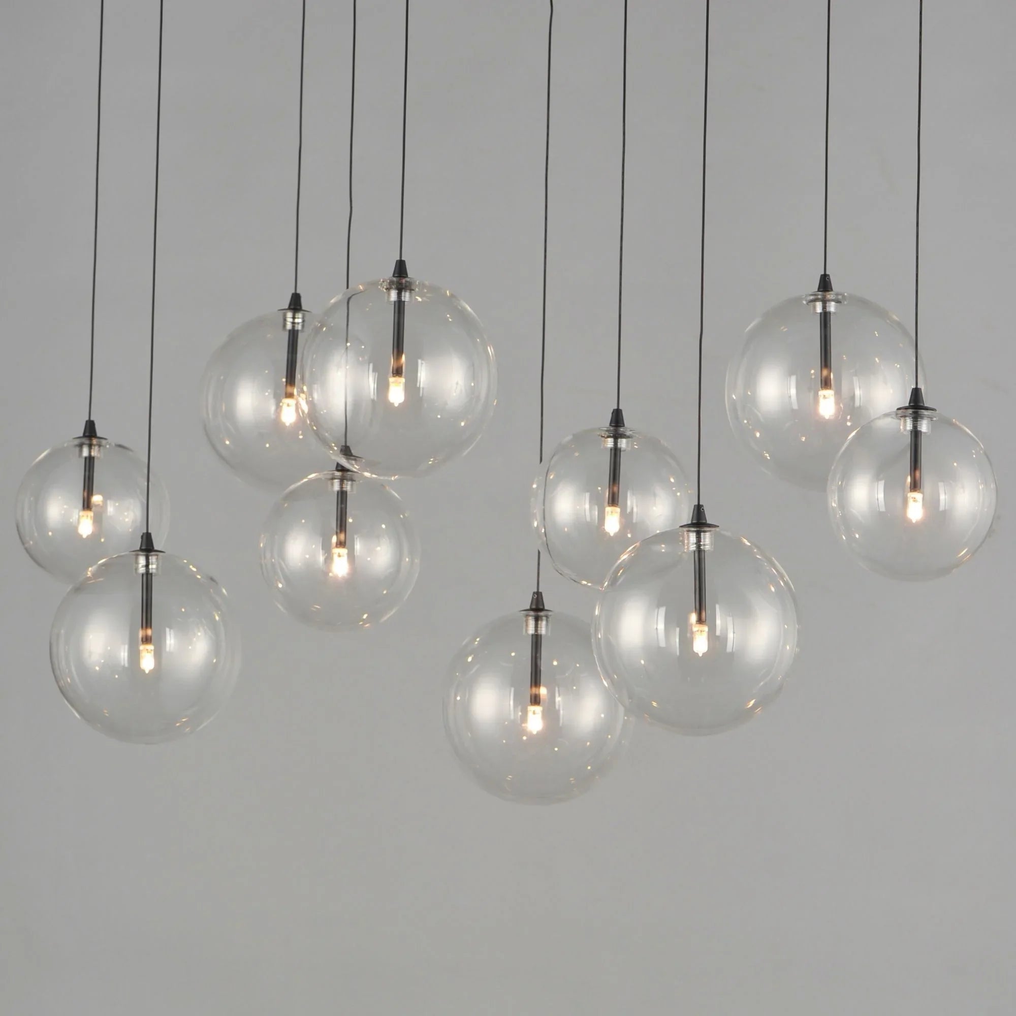 ET2 Lighting - Global 42" 10-Light Linear LED Pendant, Black Finish | Bees Lighting