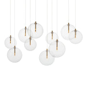 ET2 Lighting - Global 42" 10-Light Linear LED Pendant, Natural Aged Brass Finish | Bees Lighting